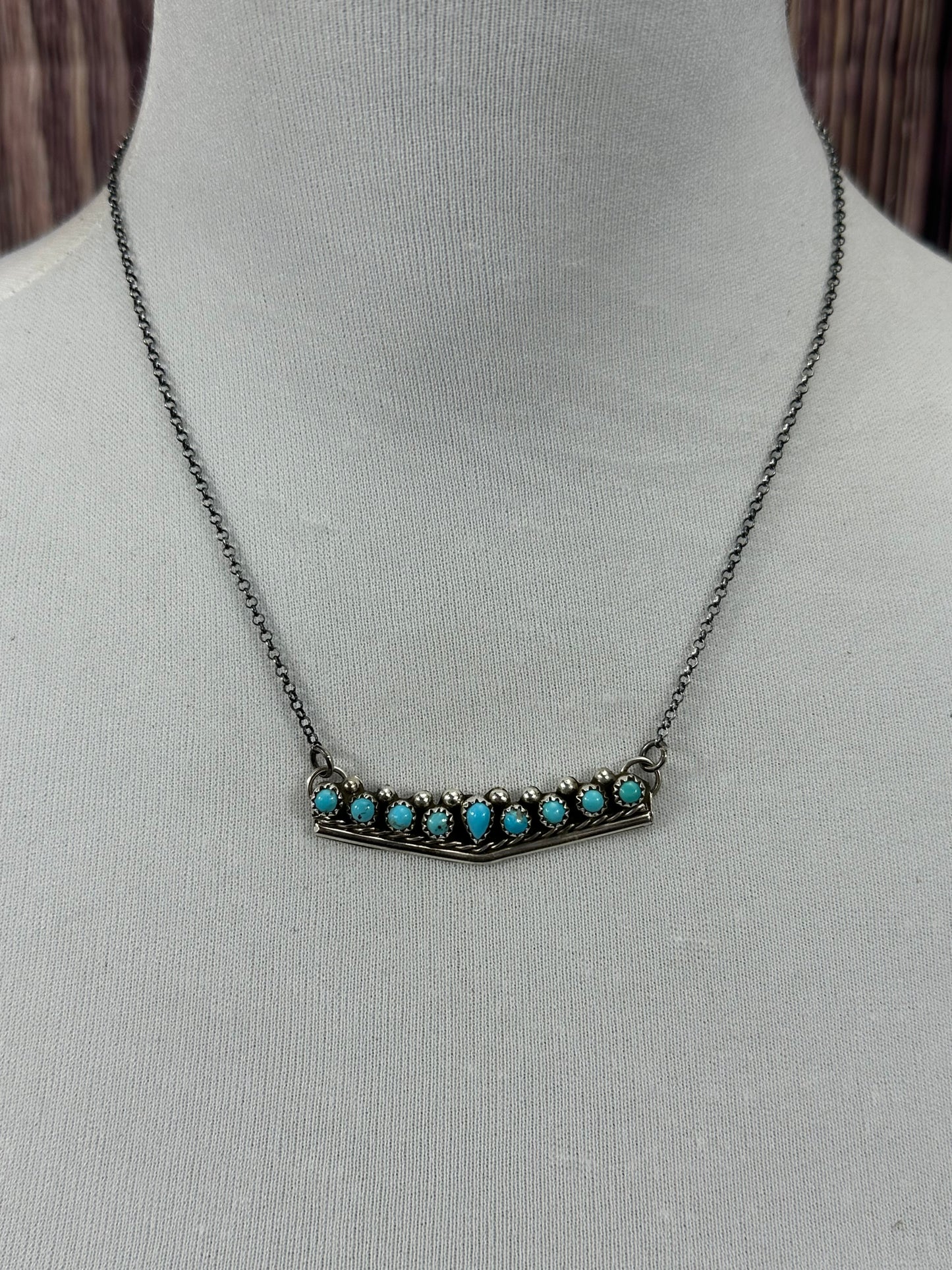 Kingman Turquoise Crown Necklace