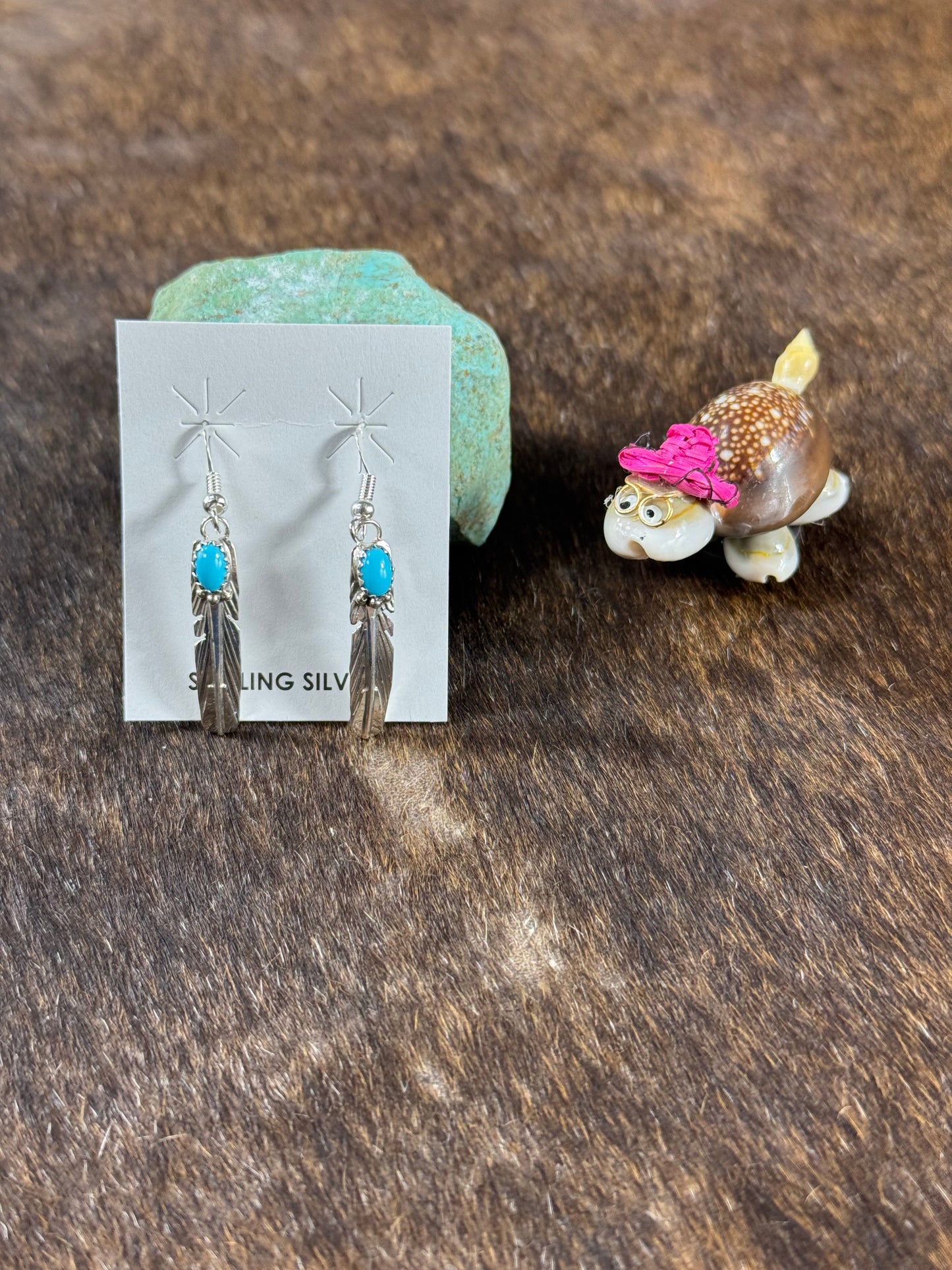 Kingman Feather Dangle Earrings