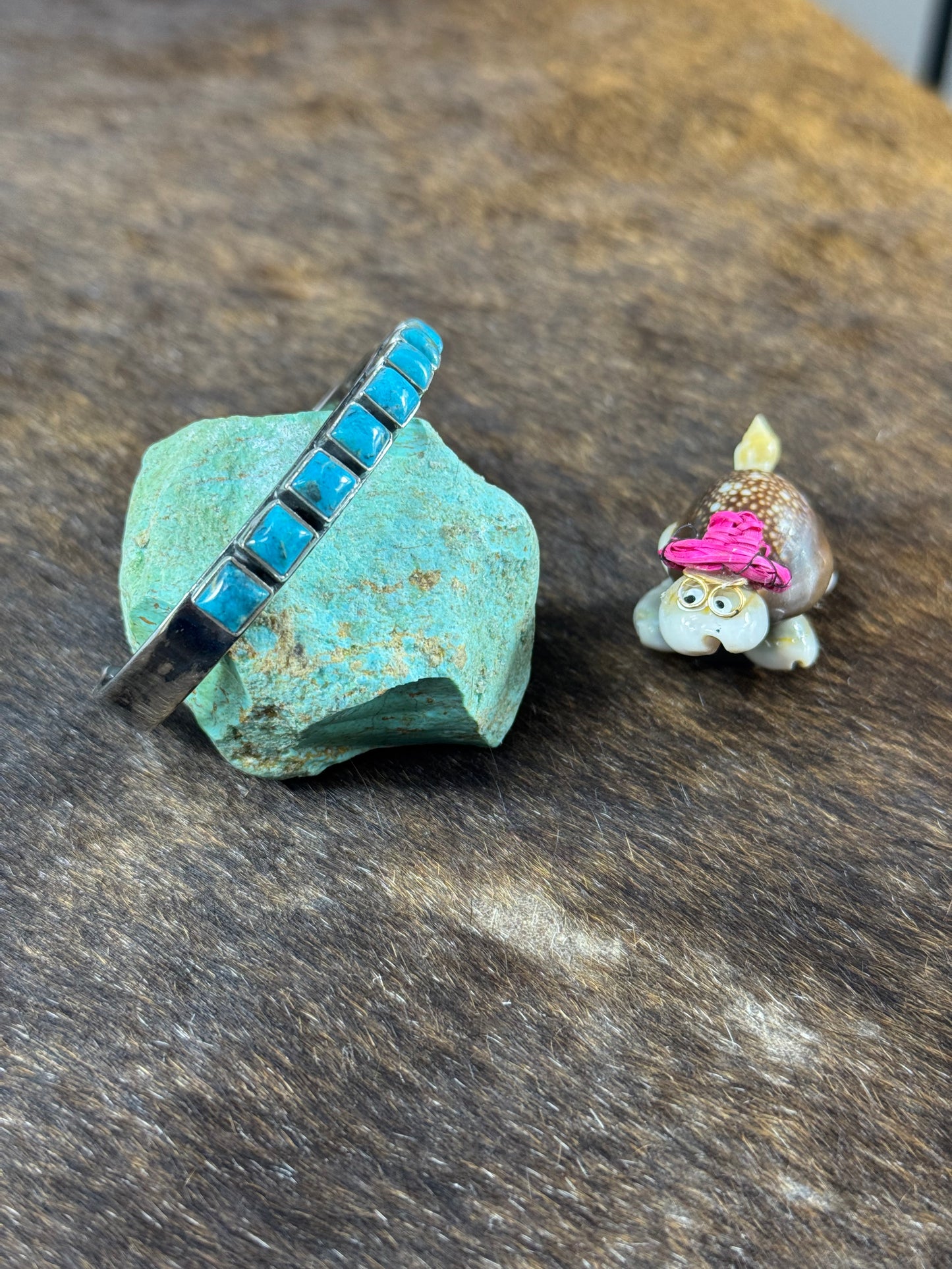 9 Stone Square Turquoise Bracelet