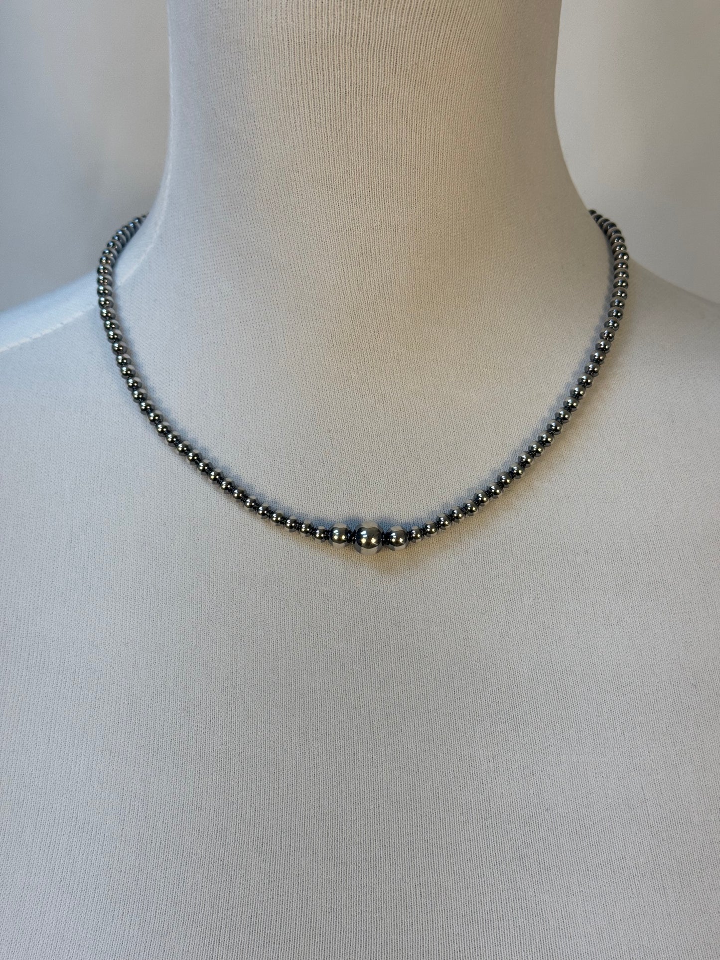 Graduated Pearl "Navajo Style" Pearl Necklace