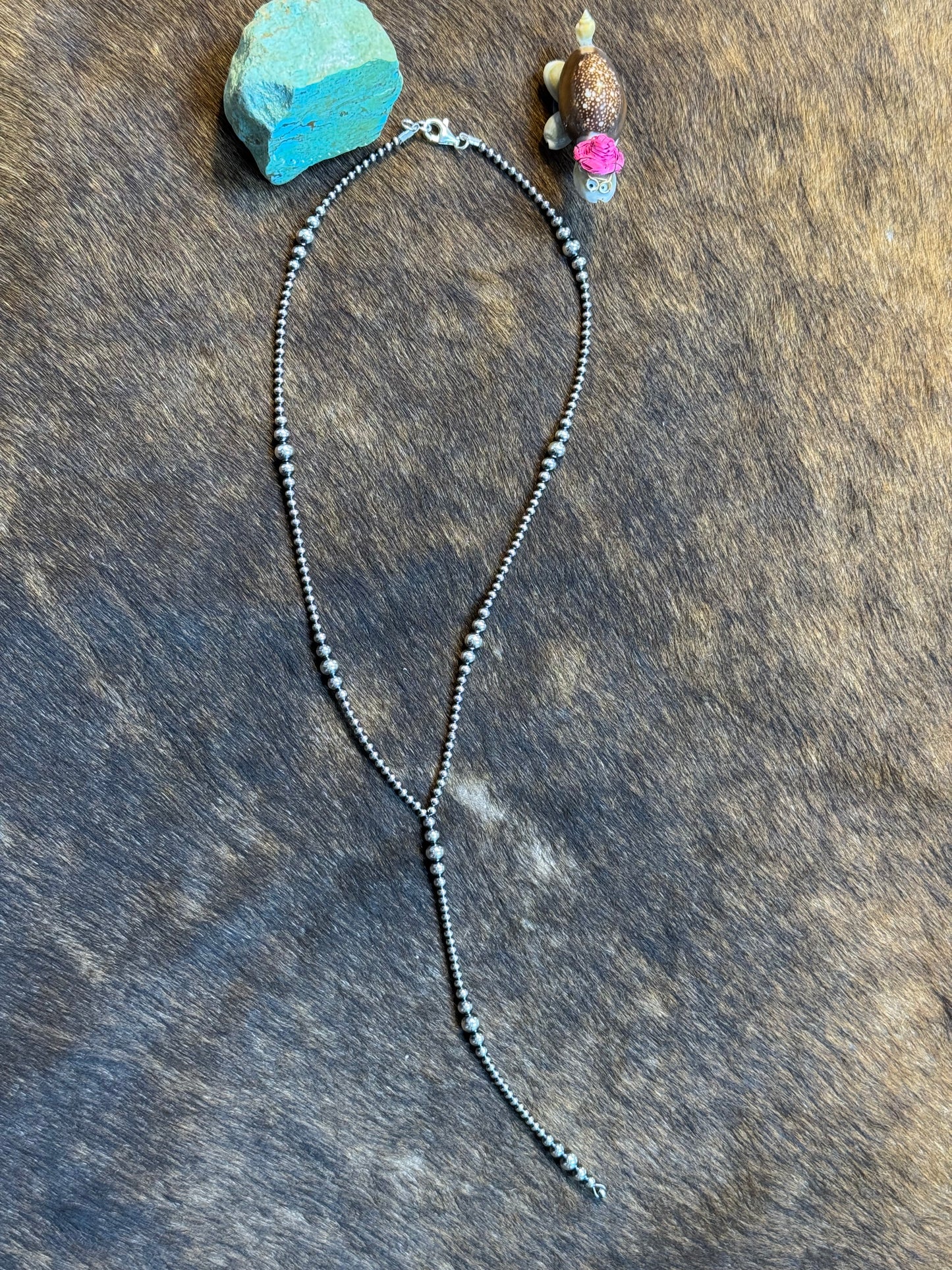 Navajo Style Pearl Y-Necklace