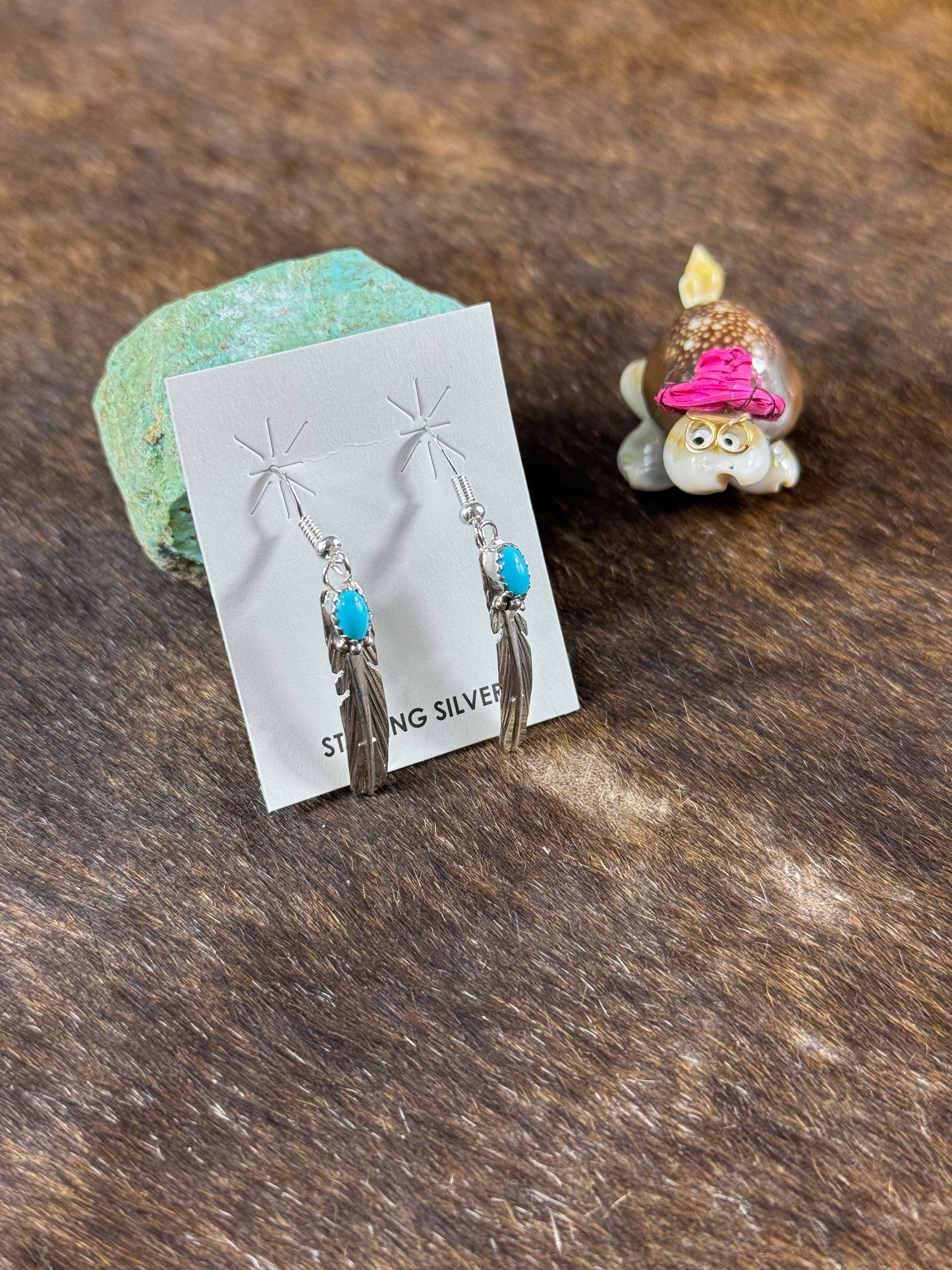 Kingman Feather Dangle Earrings