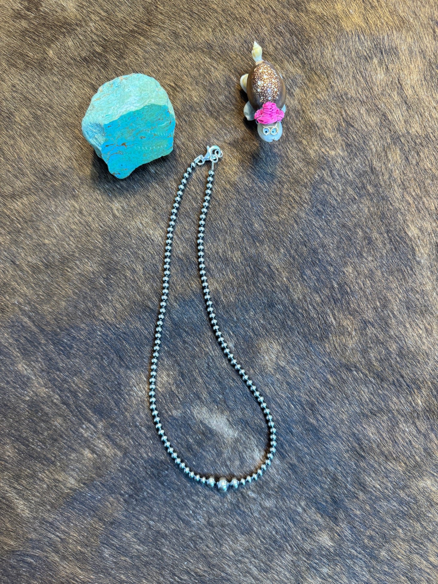 Graduated Pearl "Navajo Style" Pearl Necklace