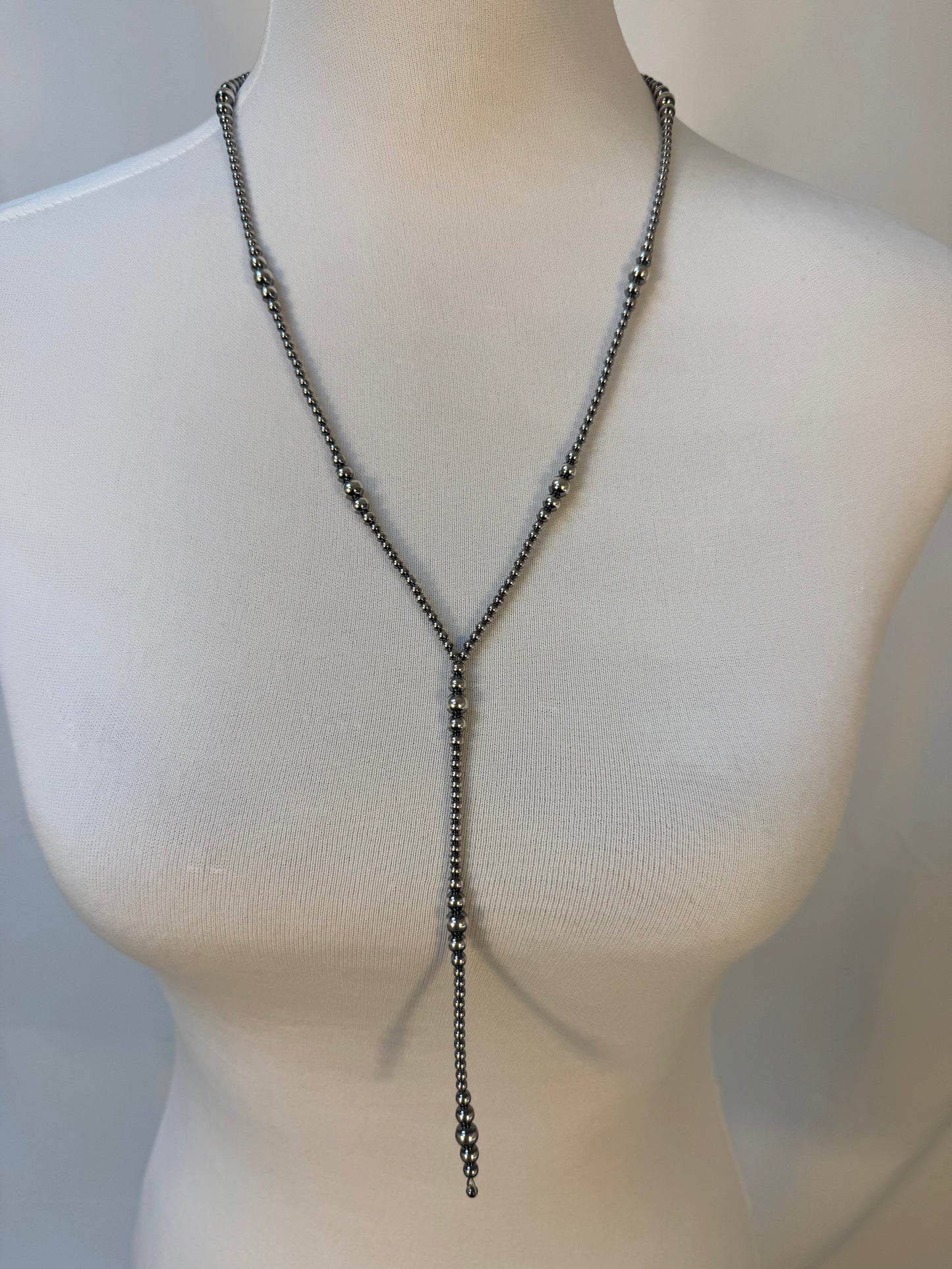 Navajo Style Pearl Y-Necklace