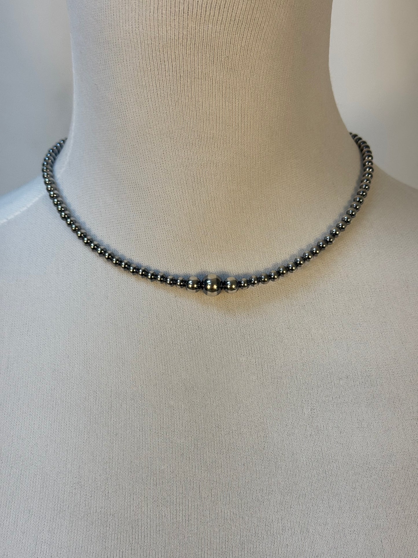 Graduated Pearl "Navajo Style" Pearl Necklace