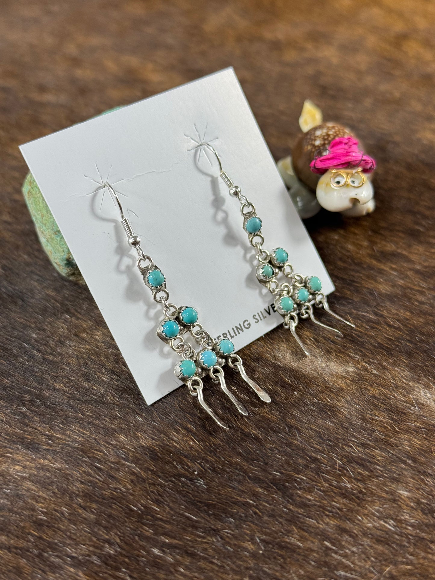 Kingmqn Turquoise Chandelier Earrings