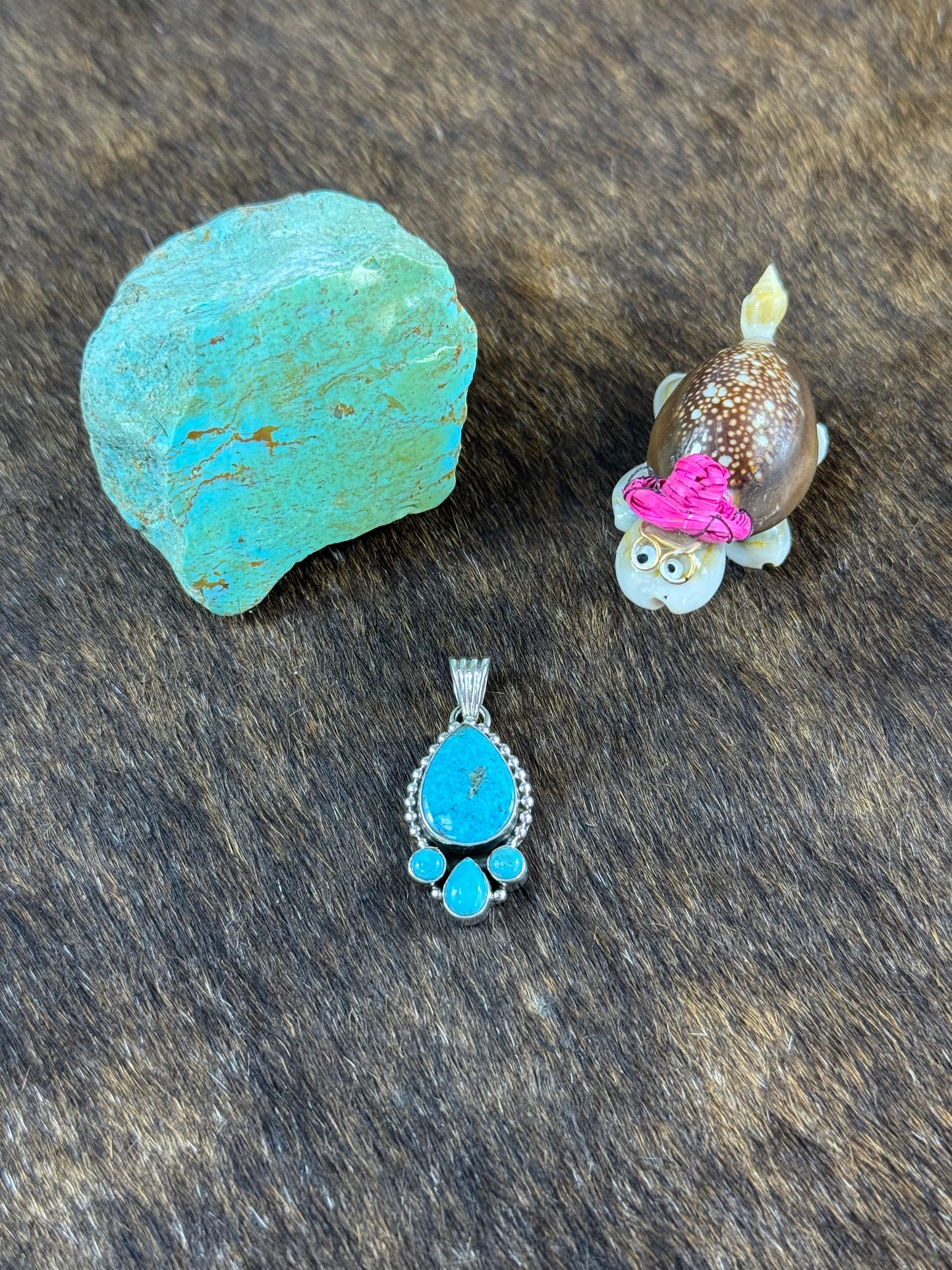 Kingman Teardrop Halo Pendant