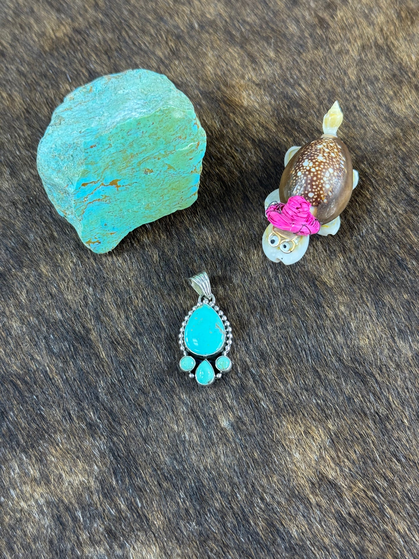 Kingman Teardrop Halo Pendant