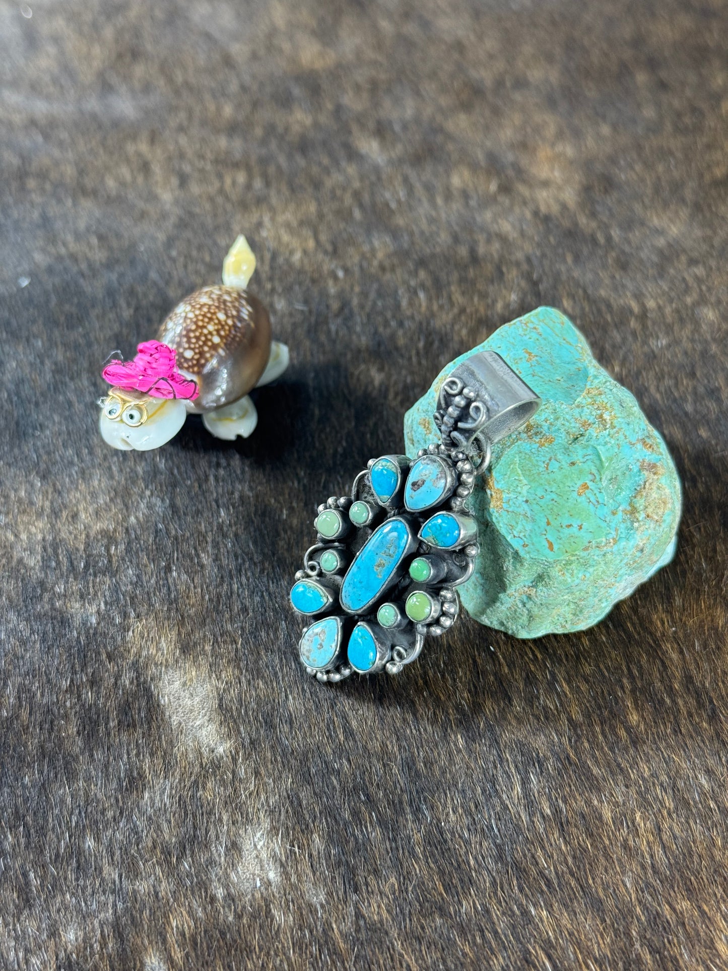 Kingman Turquoise Cluster Pendant