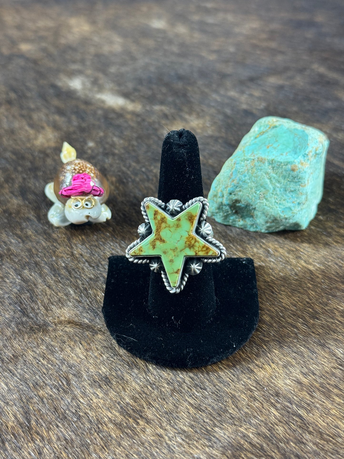 Kingman Turquoise Star Ring