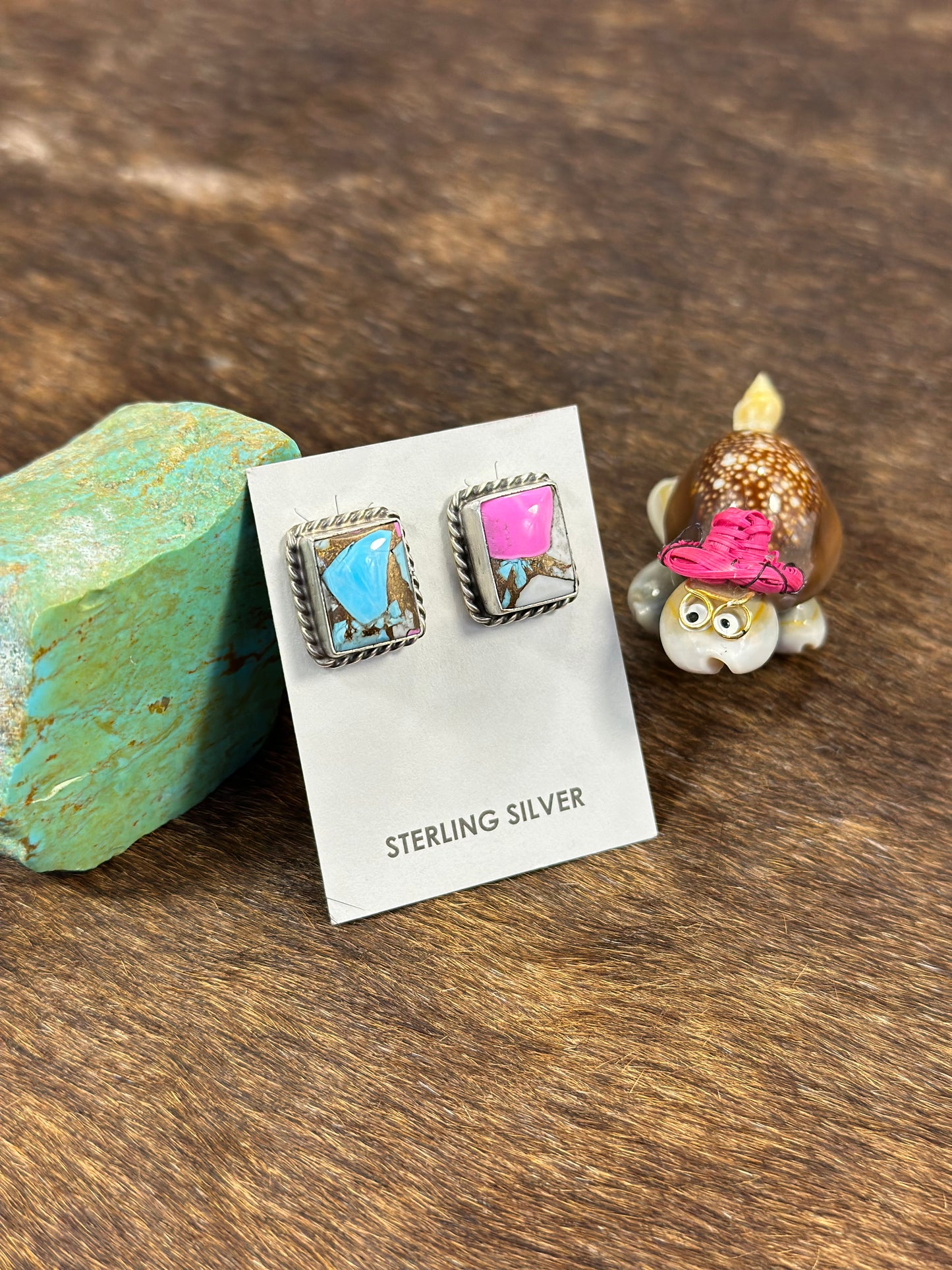 Cotton Candy Square Earring