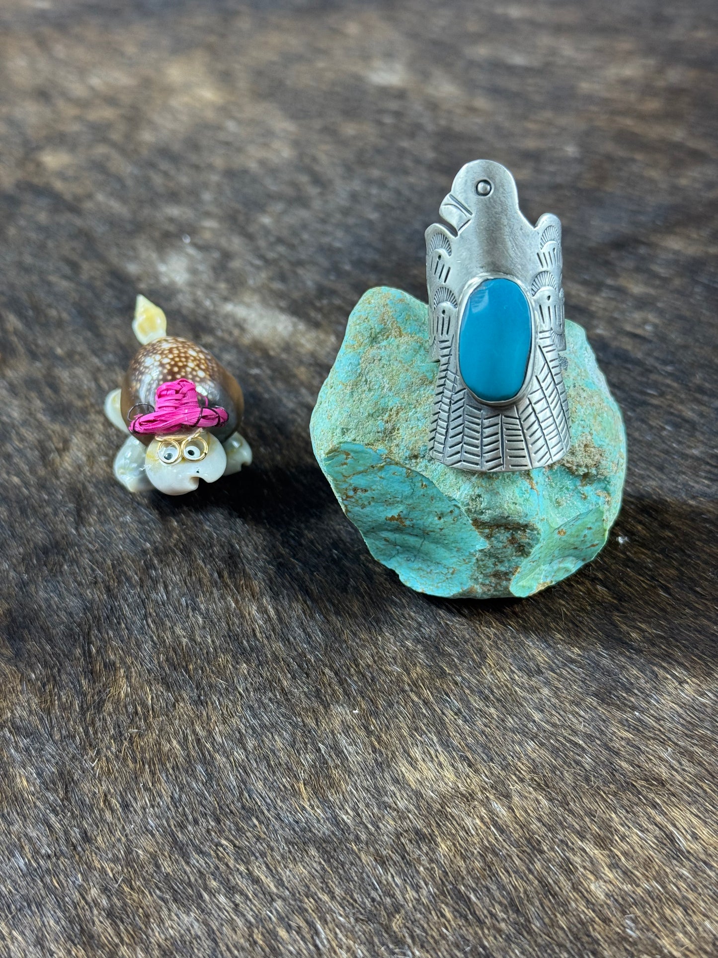 Kingman Turquoise Thunderbird Rings