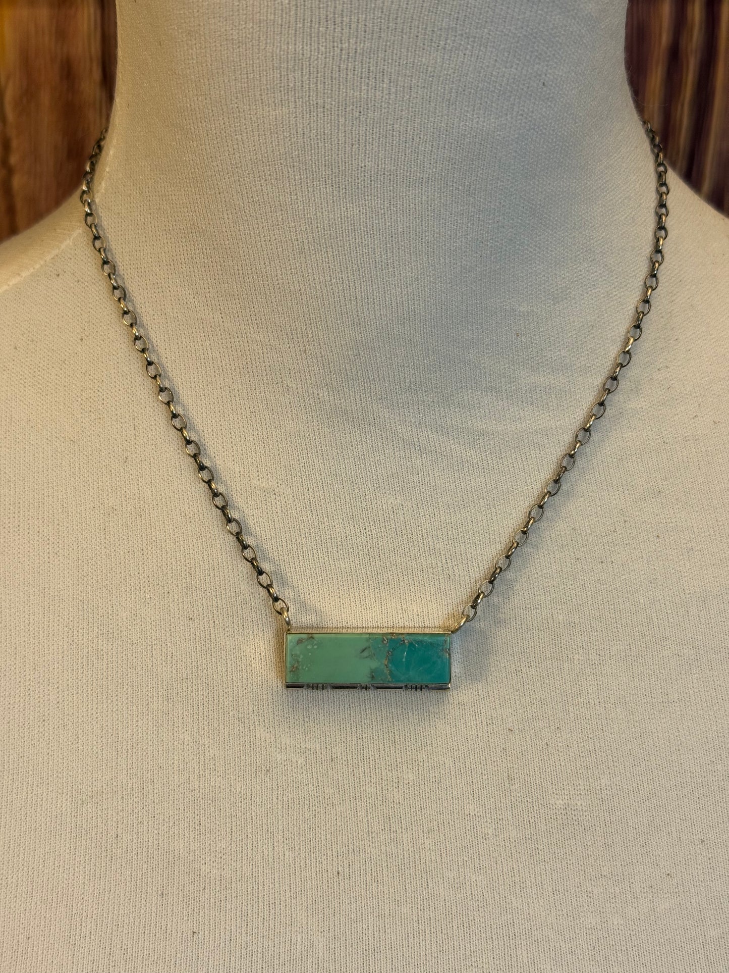 Kingman Turquoise Bar Neklace