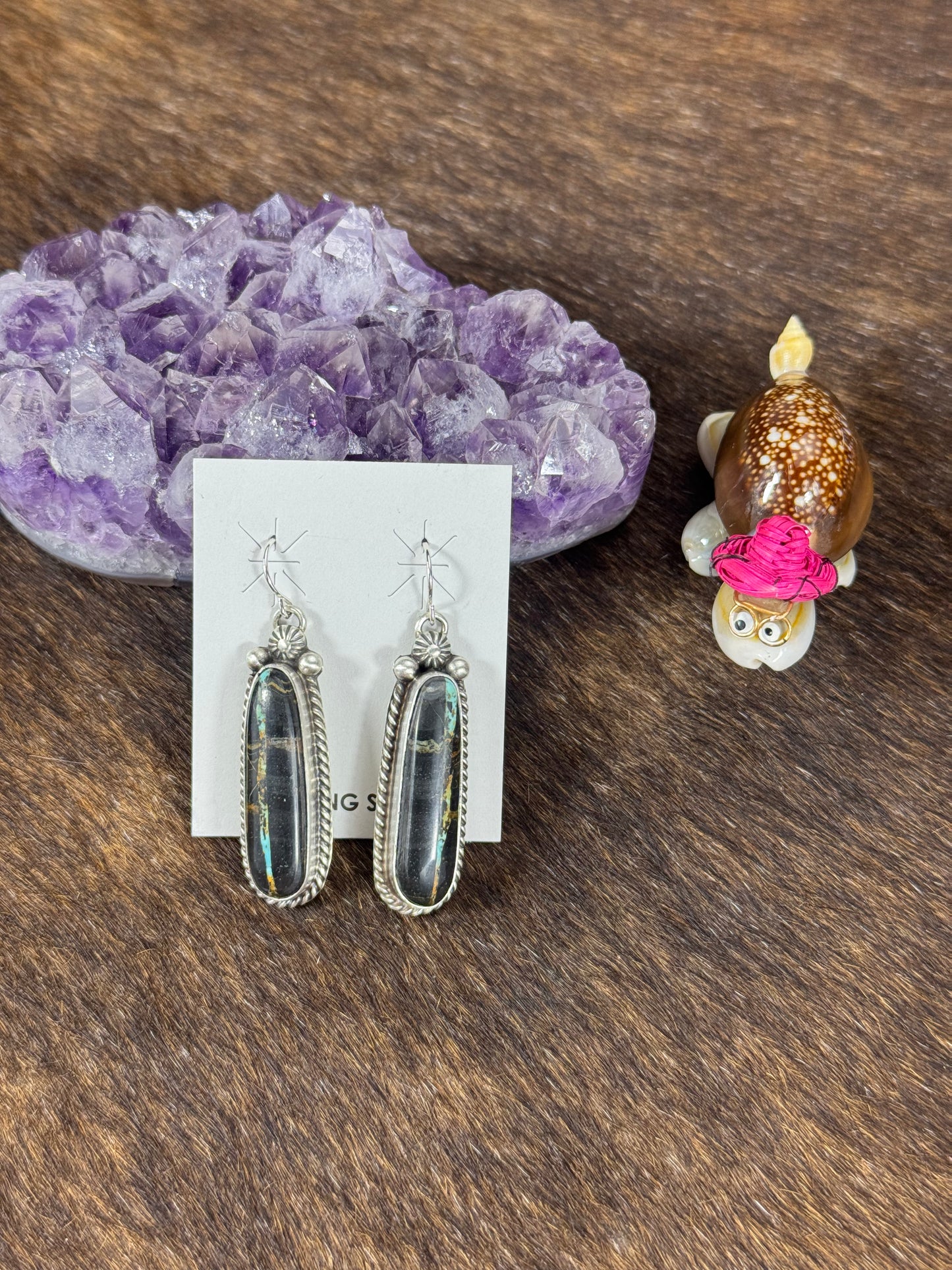 Black Jack Oval Stud Earring