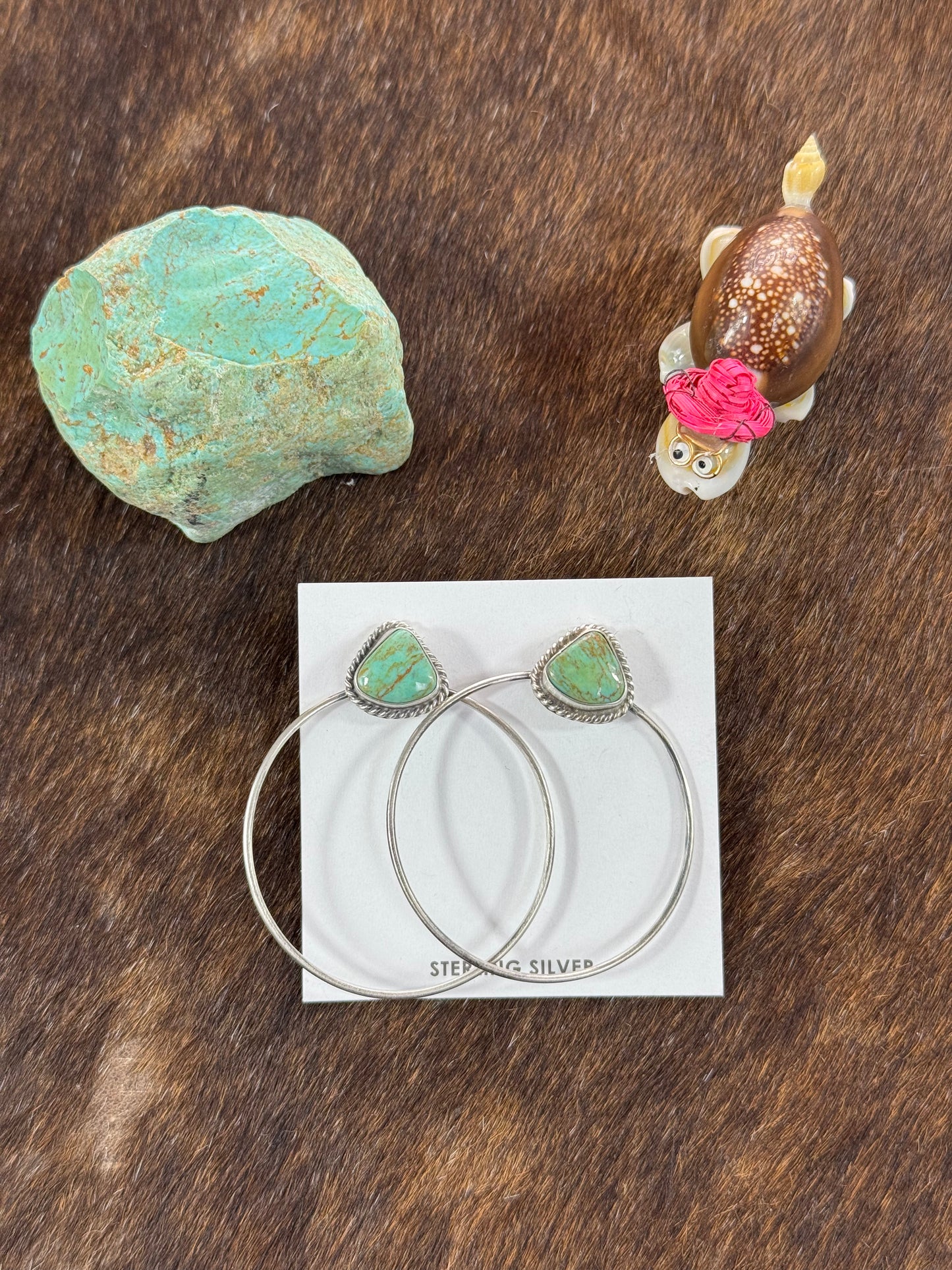 Kingman and Buffalo Hoop Earrings