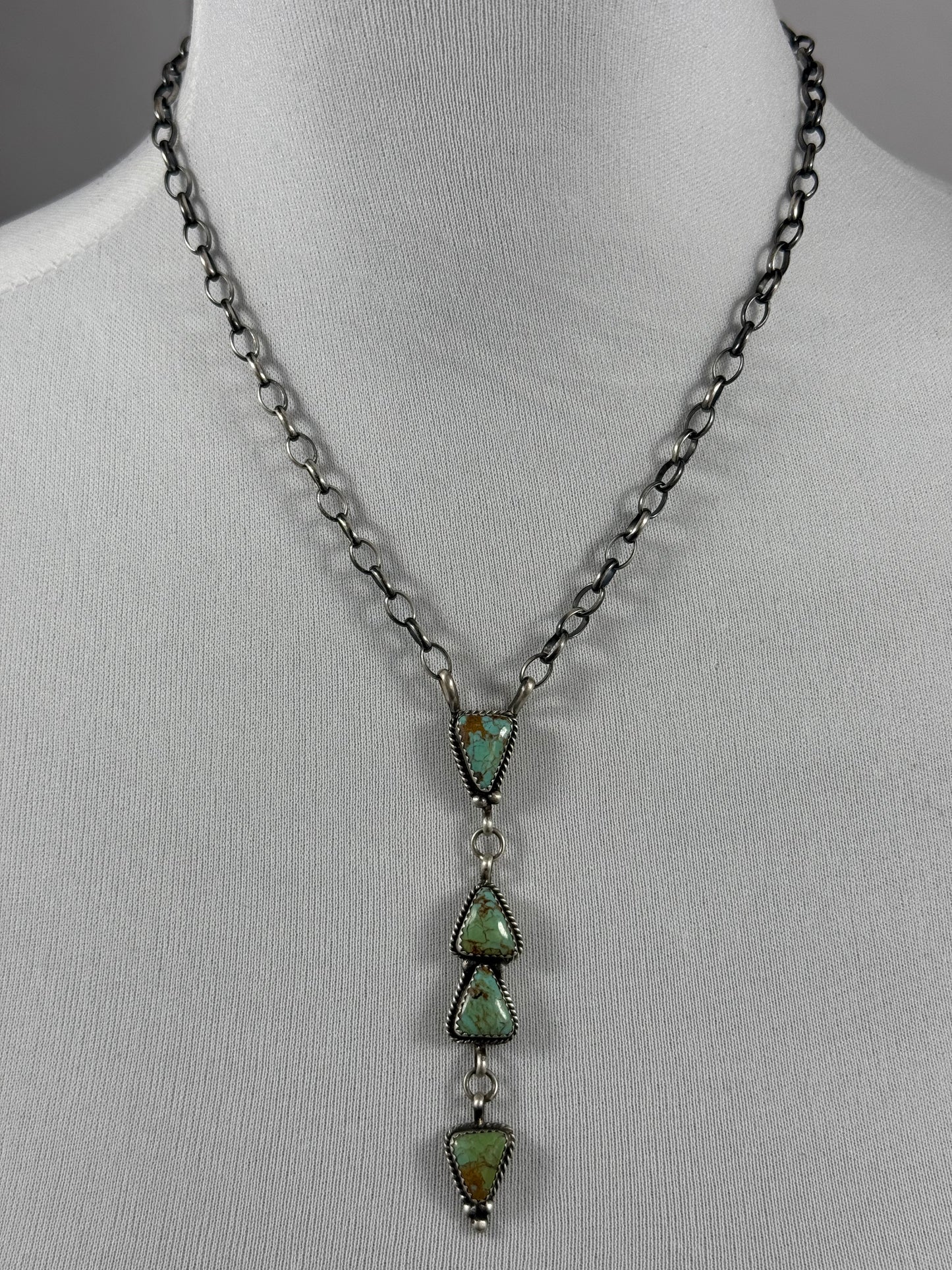 Kingman Turquoise Lariat Necklace