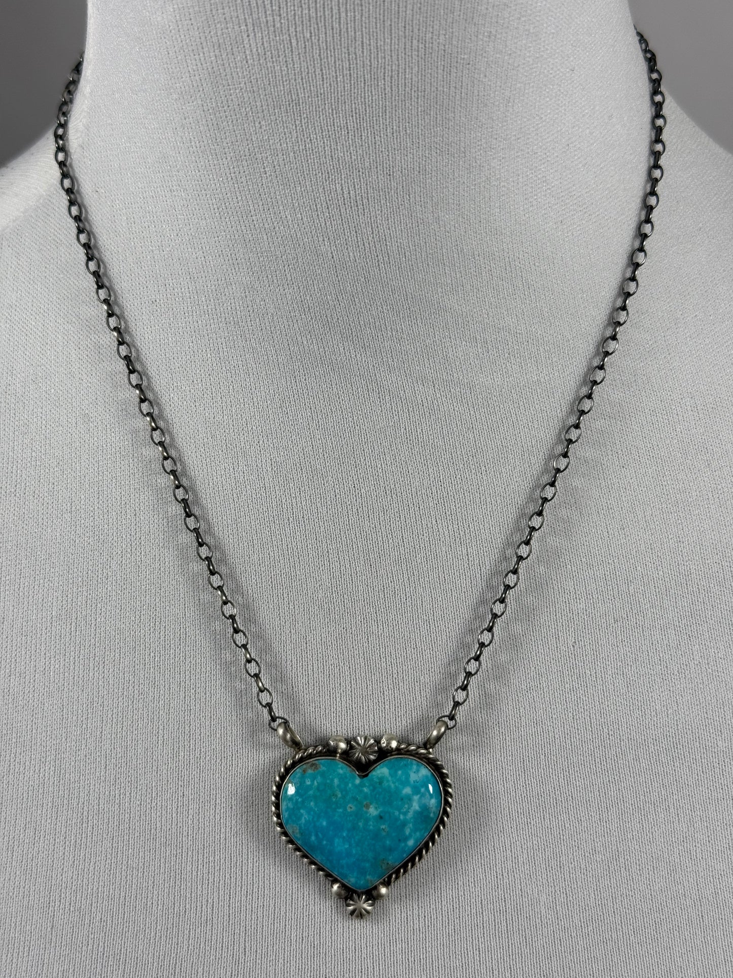 Kingman Turquoise Heart Necklace