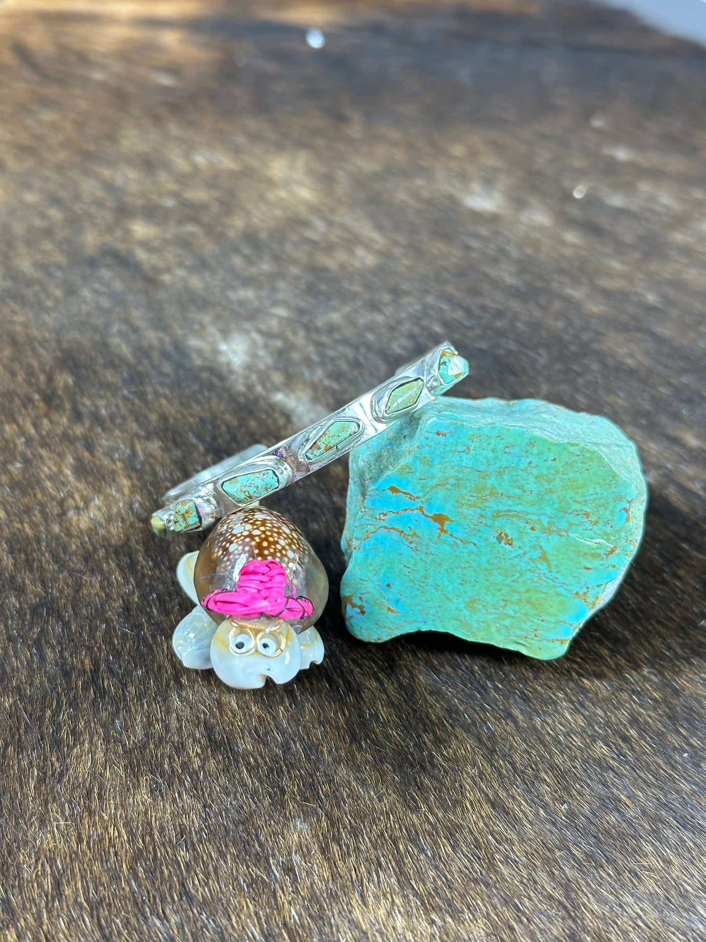 Kingman Turquoise 6 stone bracelet