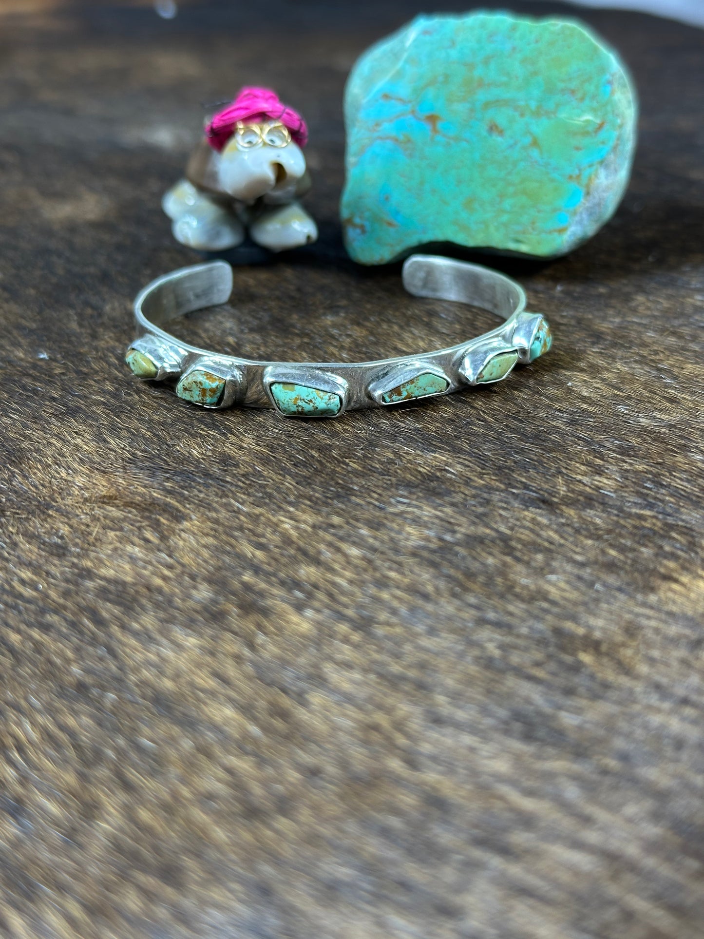 Kingman Turquoise 6 stone bracelet