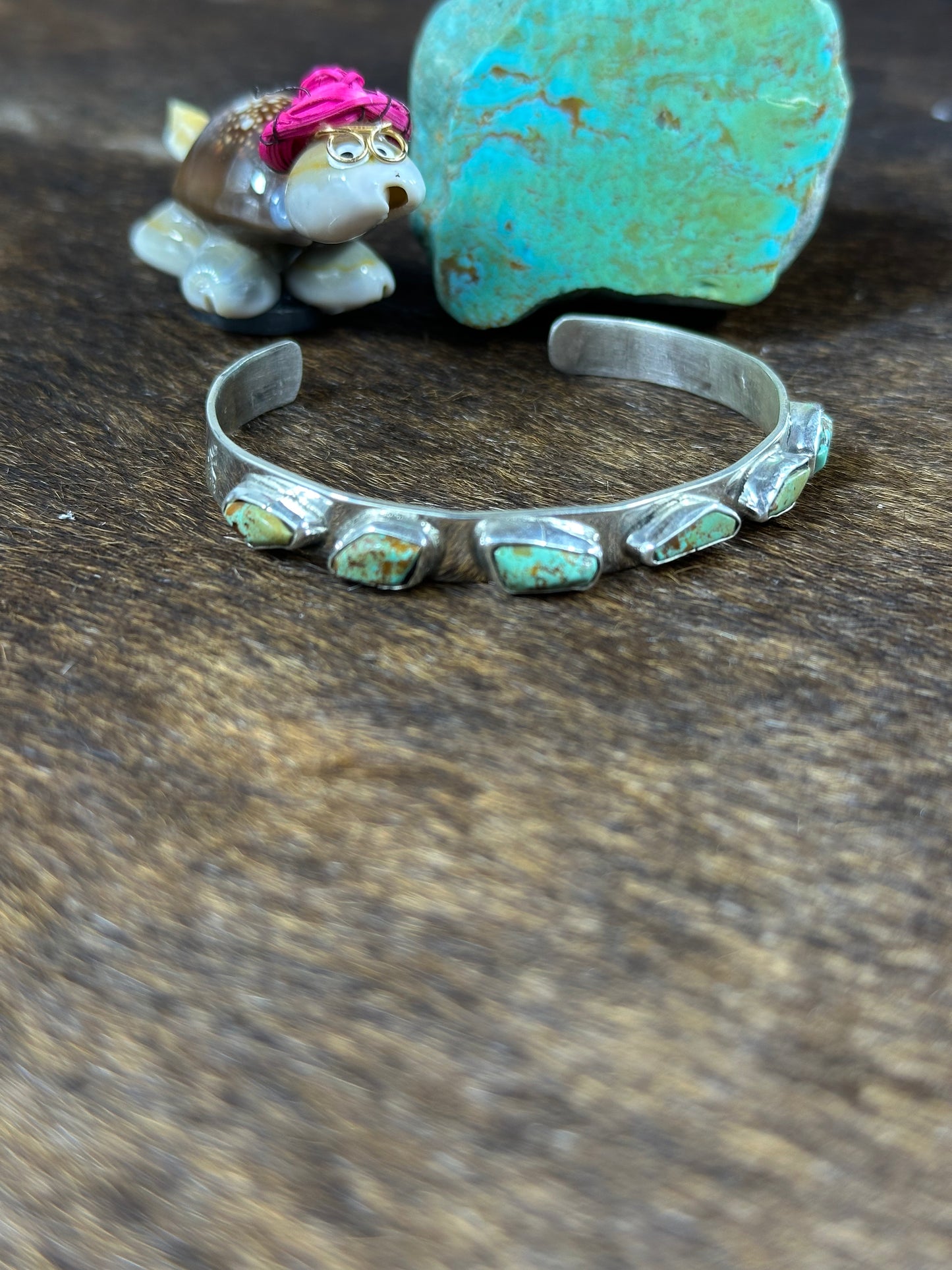 Kingman Turquoise 6 stone bracelet
