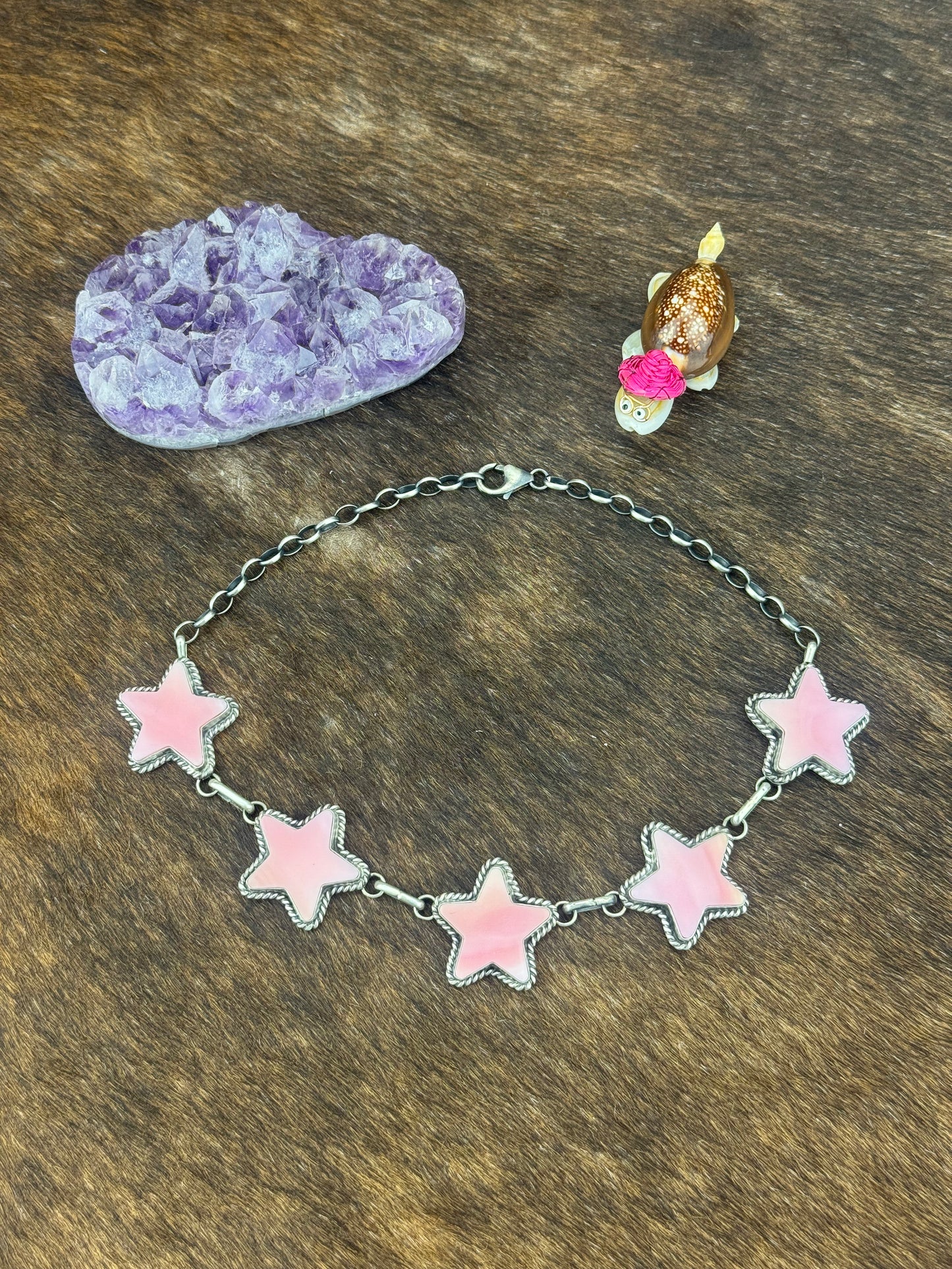 Pink Conch Star Choker Necklace