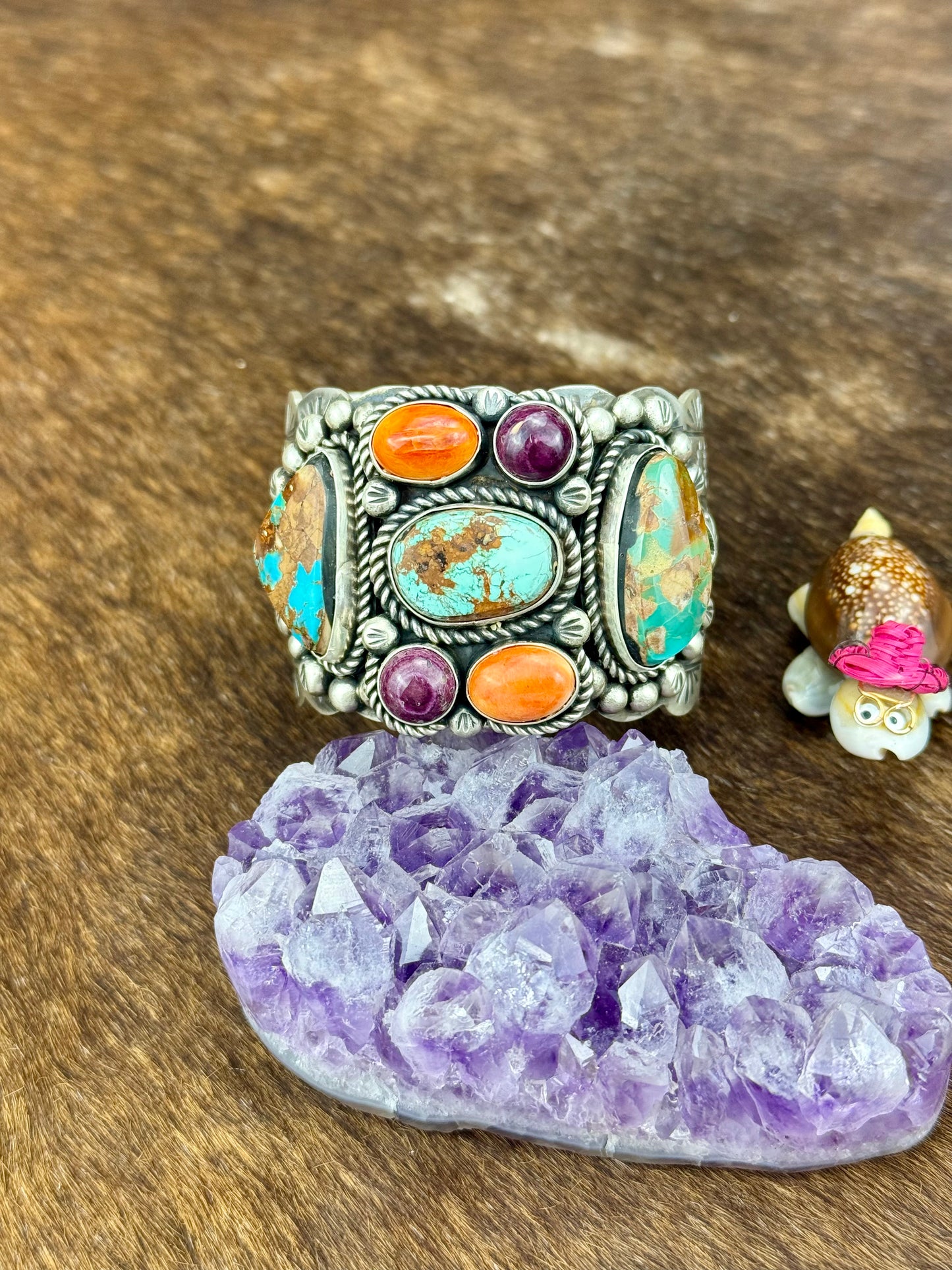 Multicolor Sterling Silver Cuff