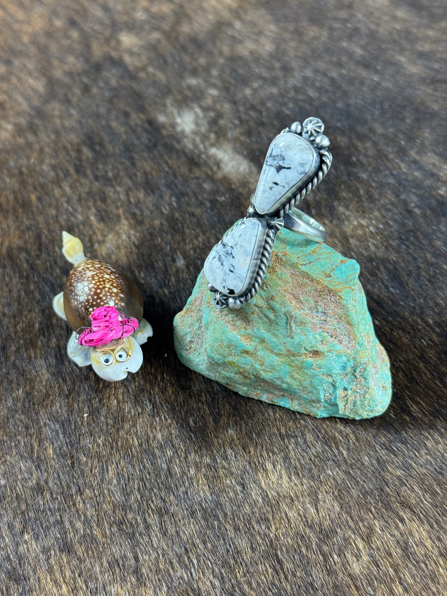 White Buffalo Two Stone Ring