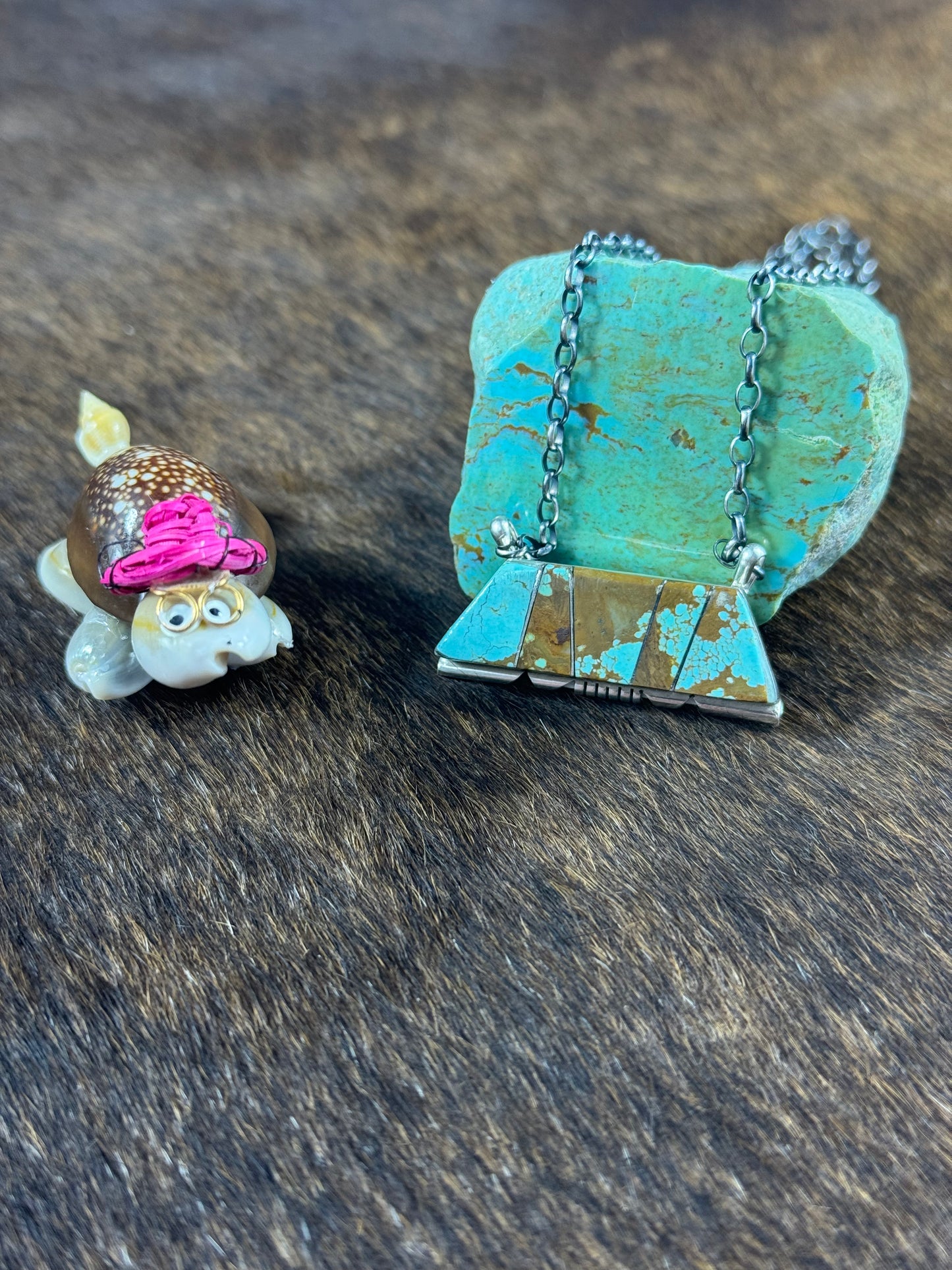 Kingman Turquoise Trapezoid Bar Necklace