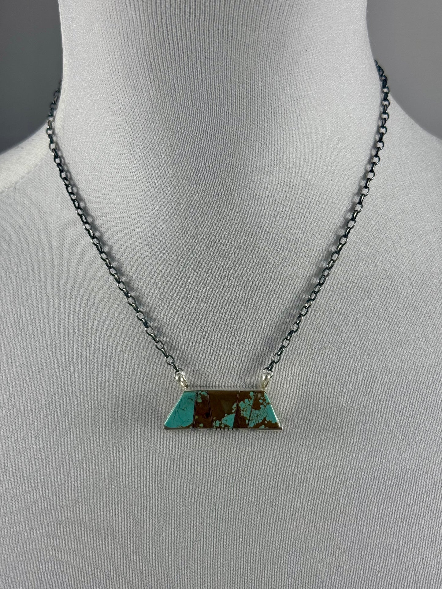 Kingman Turquoise Trapezoid Bar Necklace