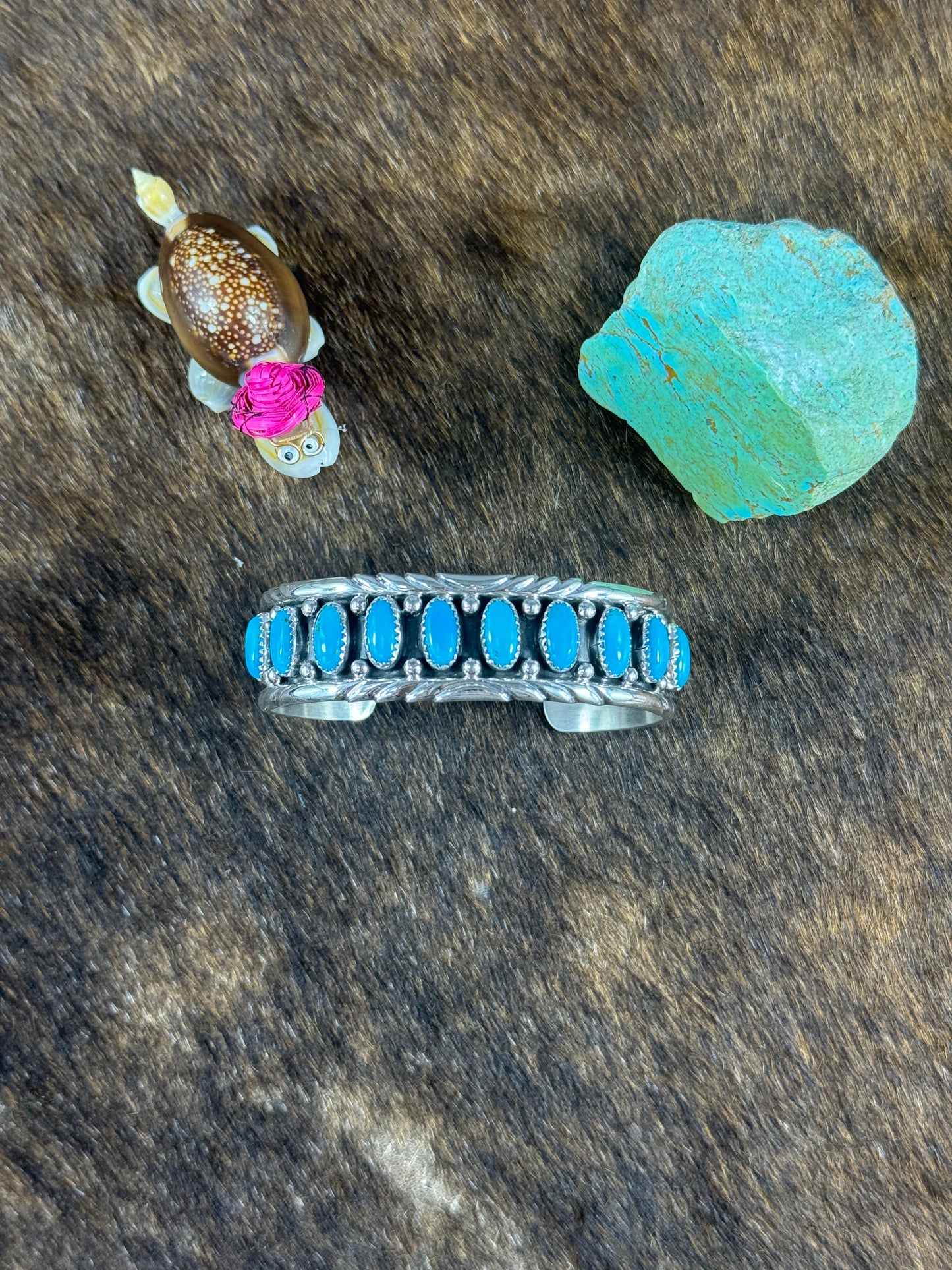 Sterling Silver Kingman Ten Stone Cuff