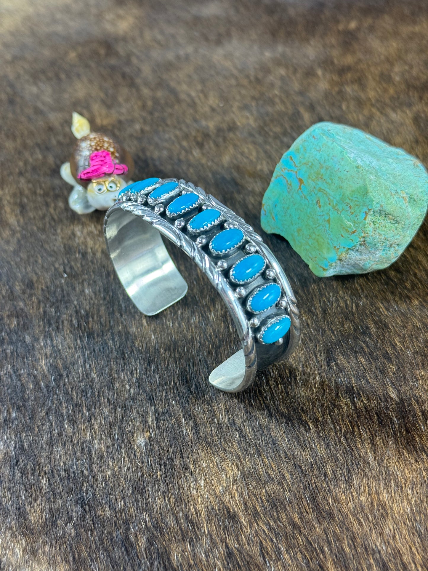 Sterling Silver Kingman Ten Stone Cuff