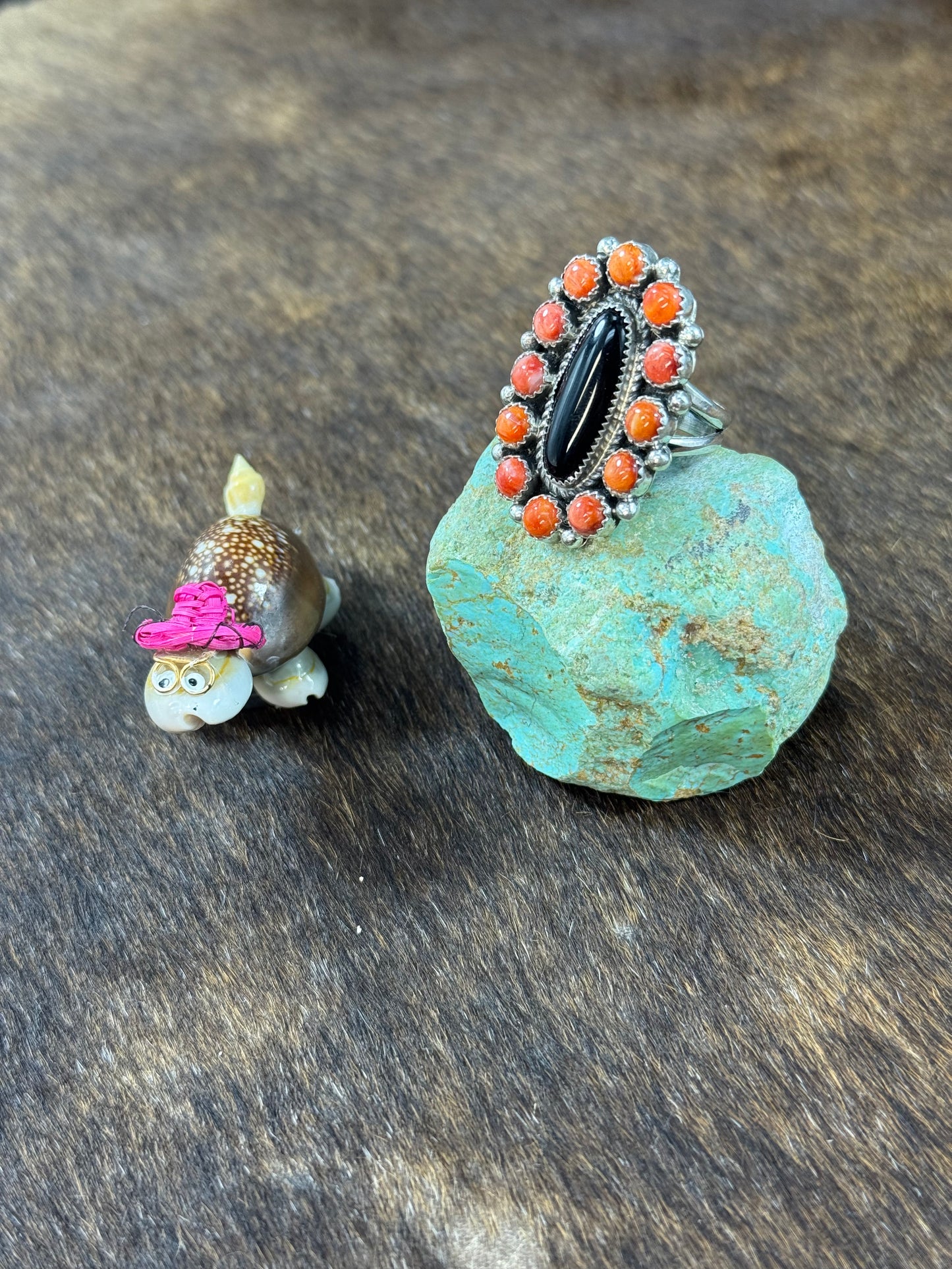 Black Onyx and Spiny Ring