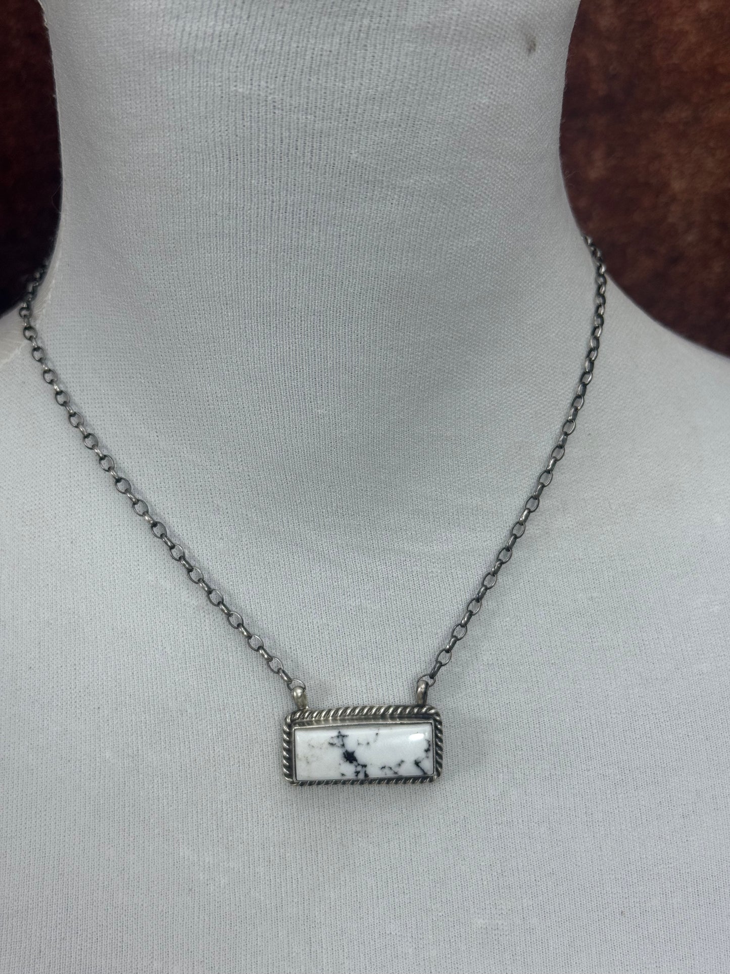White Buffalo Bar Necklace