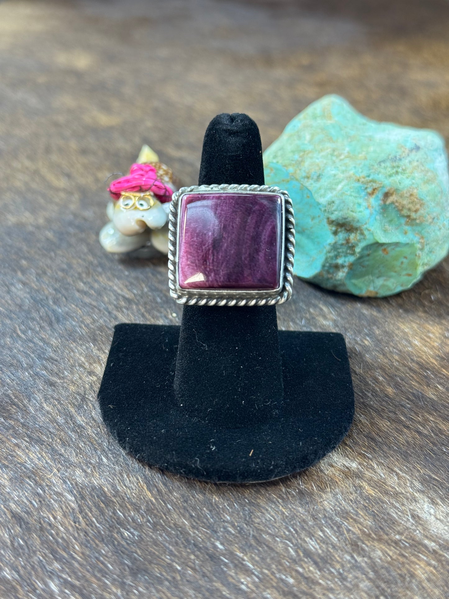 Purple Spiny Square Ring