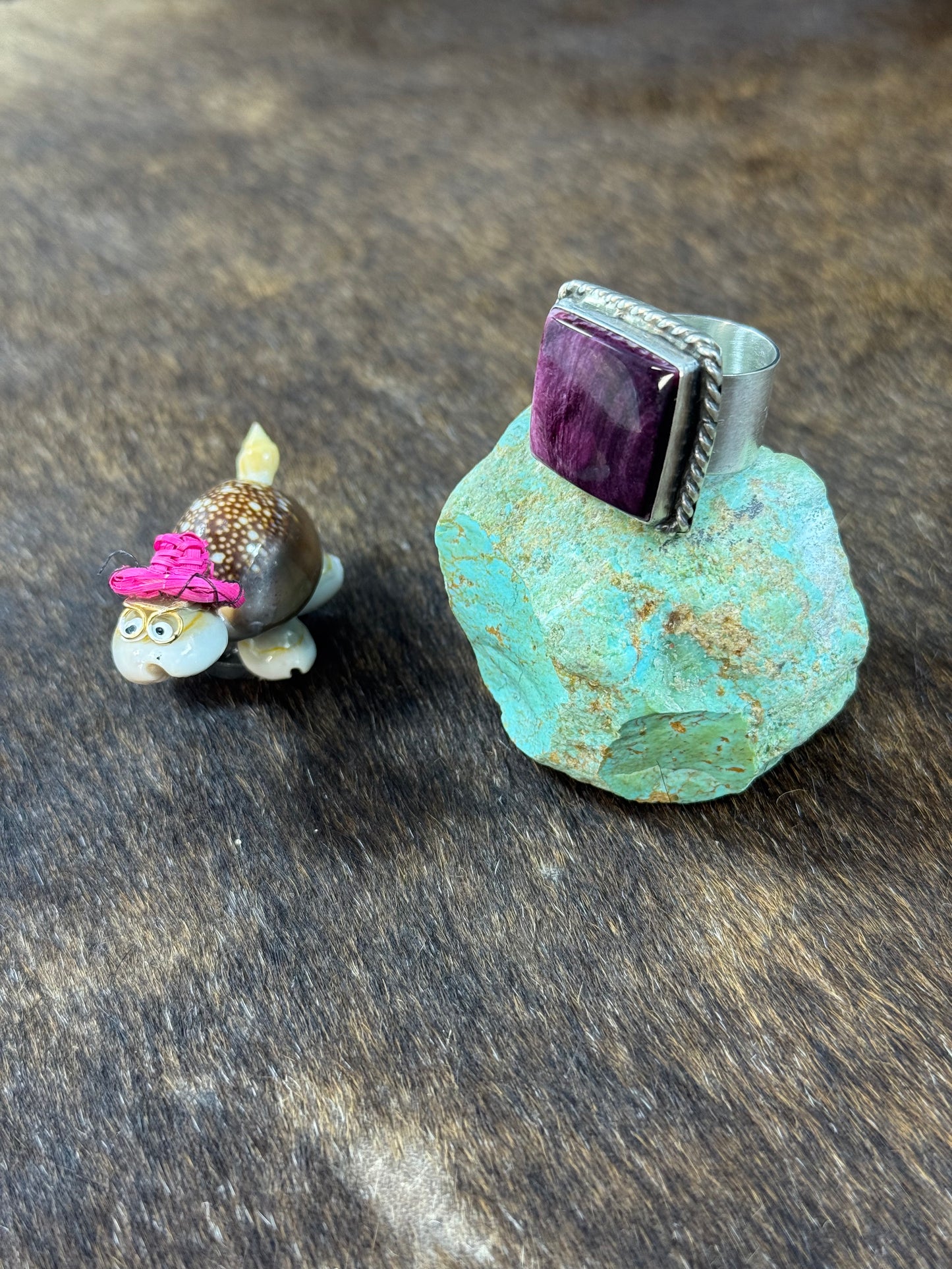 Purple Spiny Square Ring