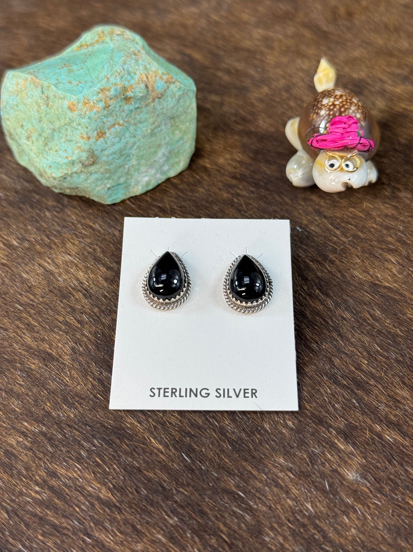 Black Onyx Tear drop Earring