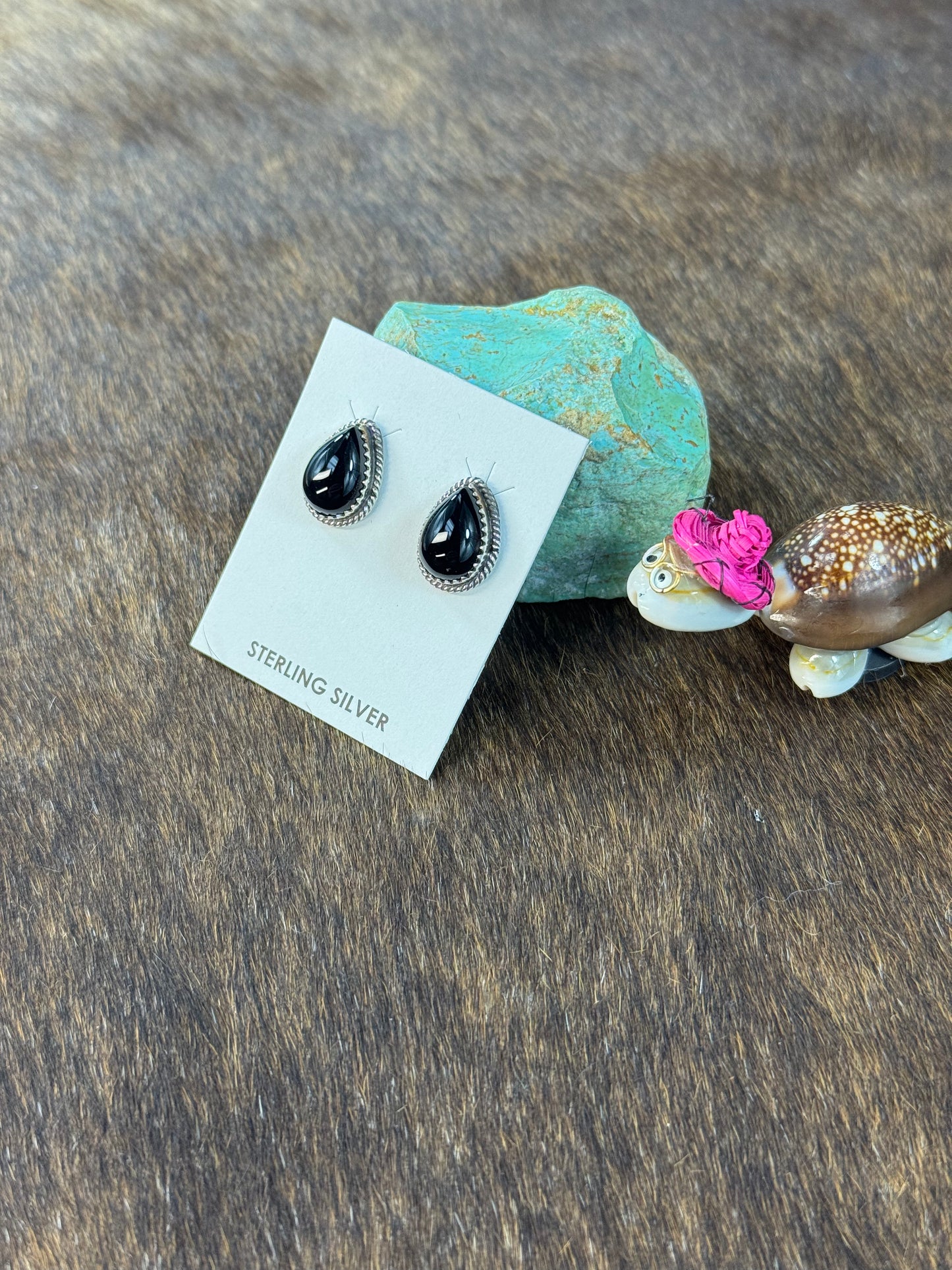 Black Onyx Tear drop Earring