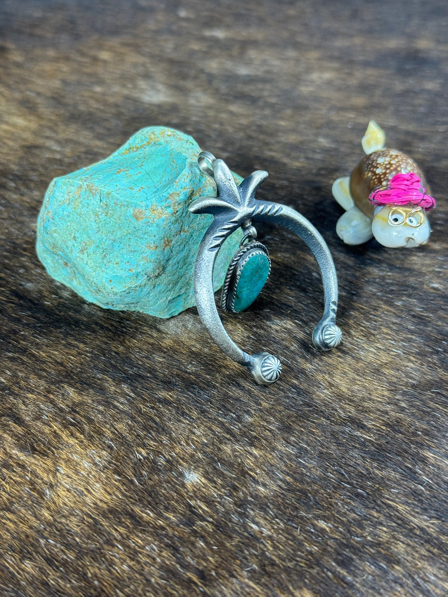 Kingman Turquoise Naja Pendant