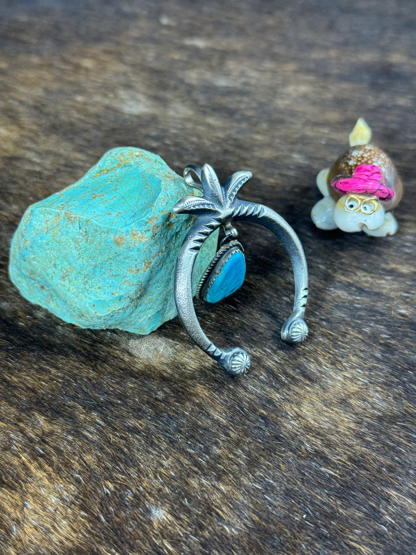 Kingman Turquoise Naja Pendant
