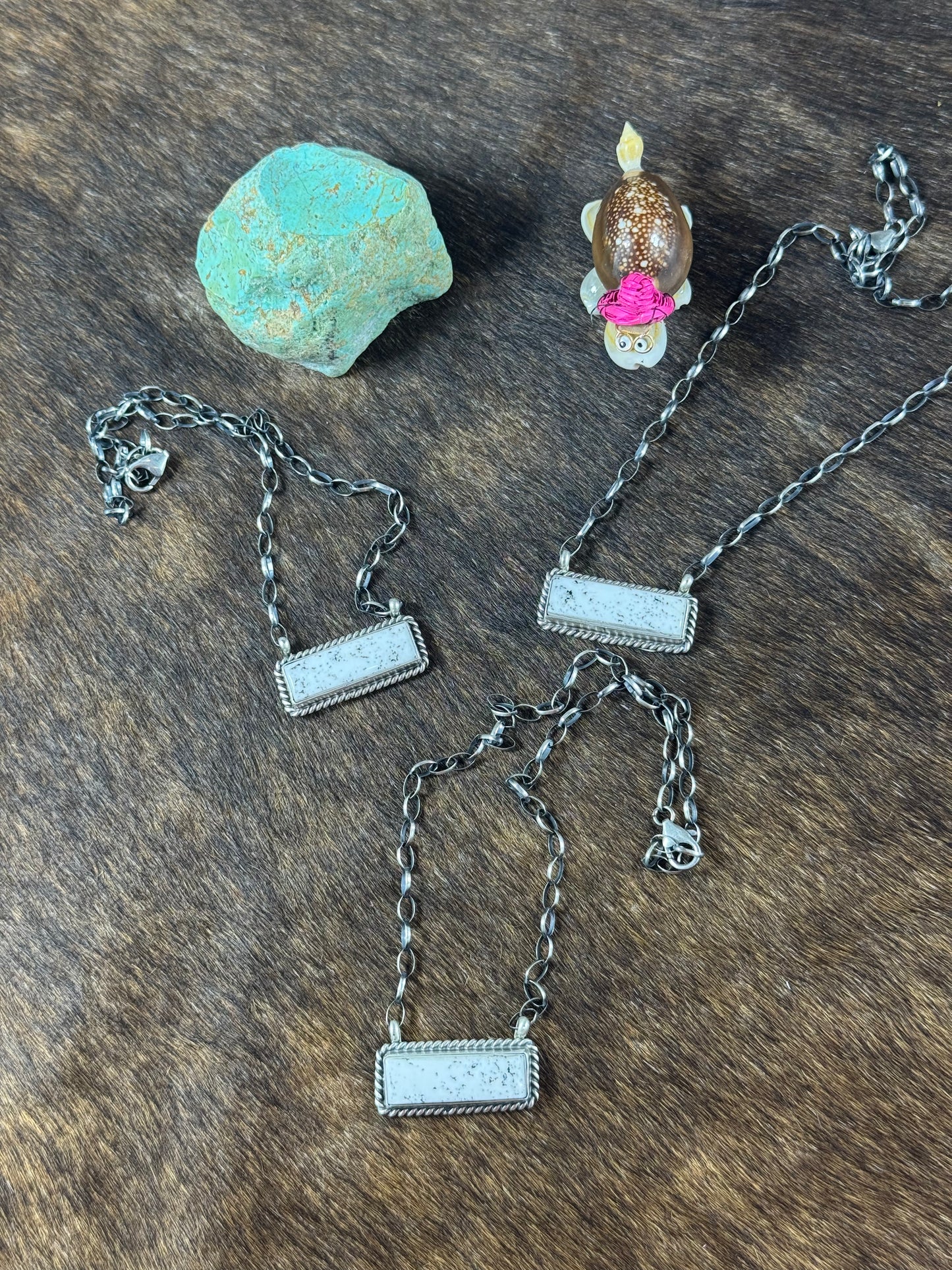 White Buffalo Medium Bar Necklace