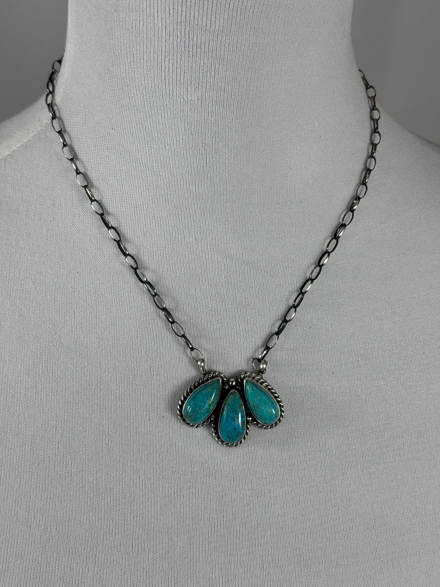 3 Stone Kingman Necklace