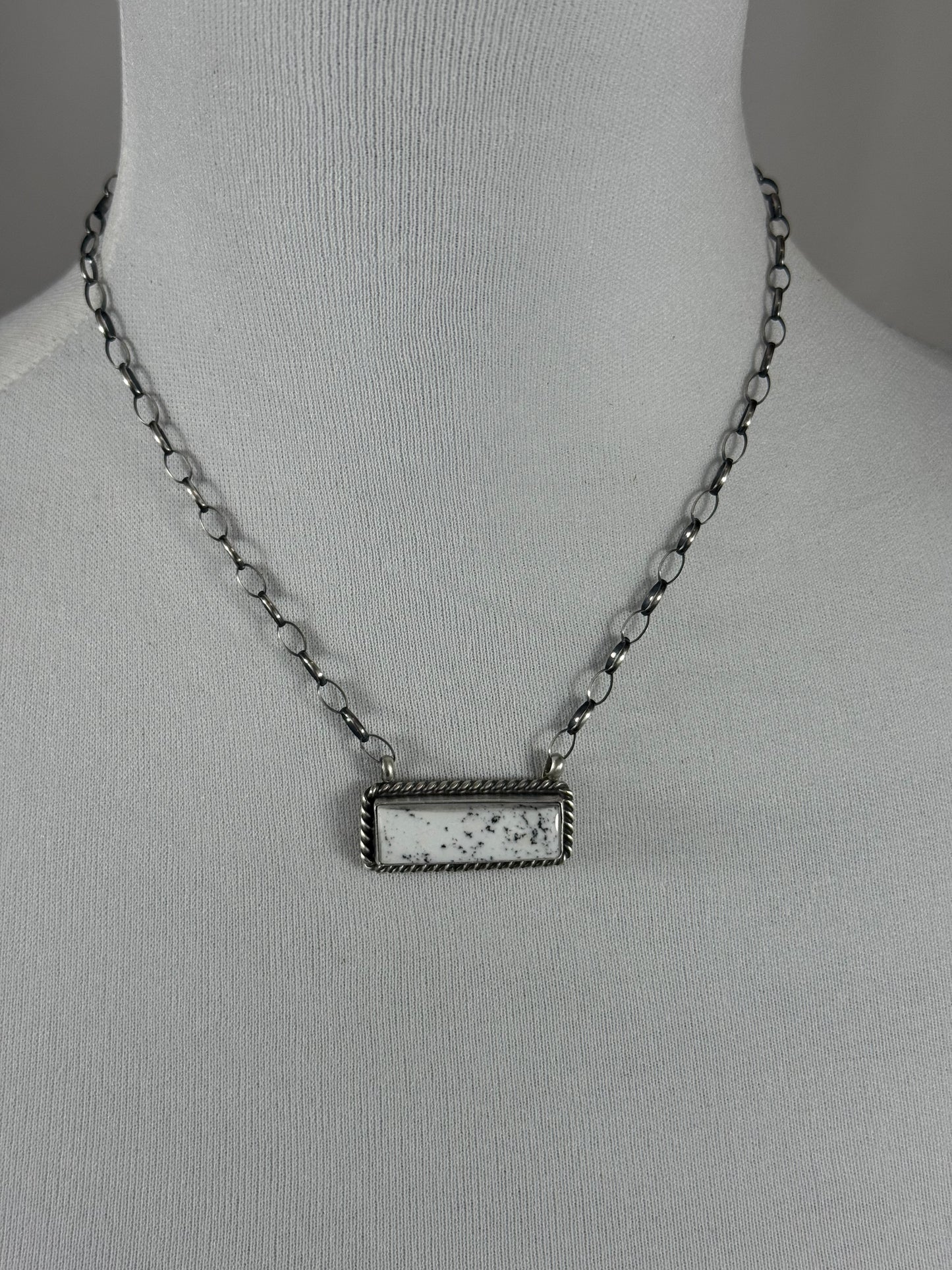 White Buffalo Medium Bar Necklace