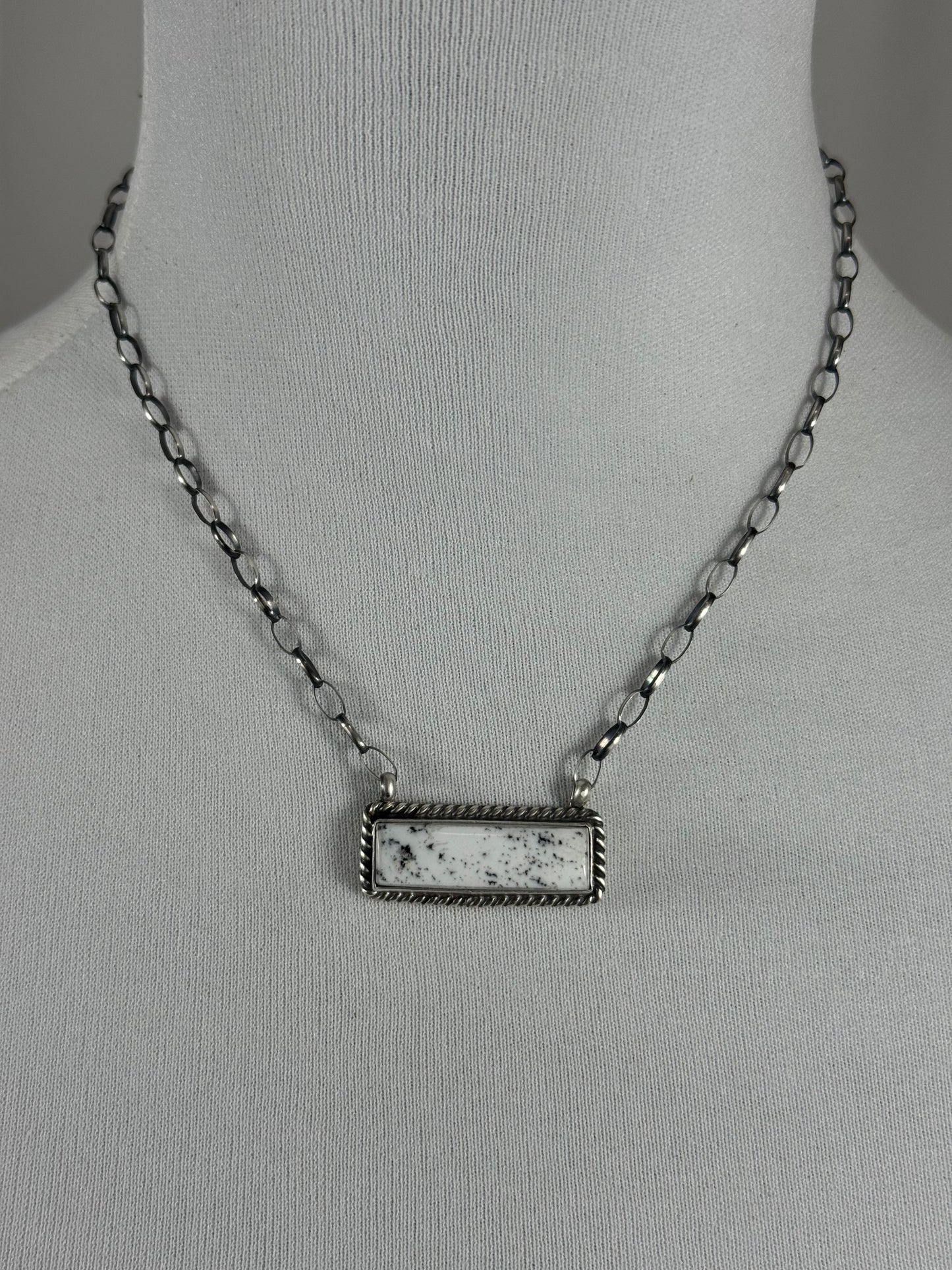 White Buffalo Medium Bar Necklace