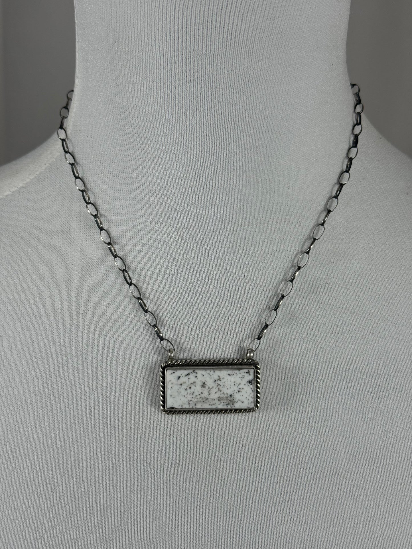 Large White Buffalo Bar Necklace