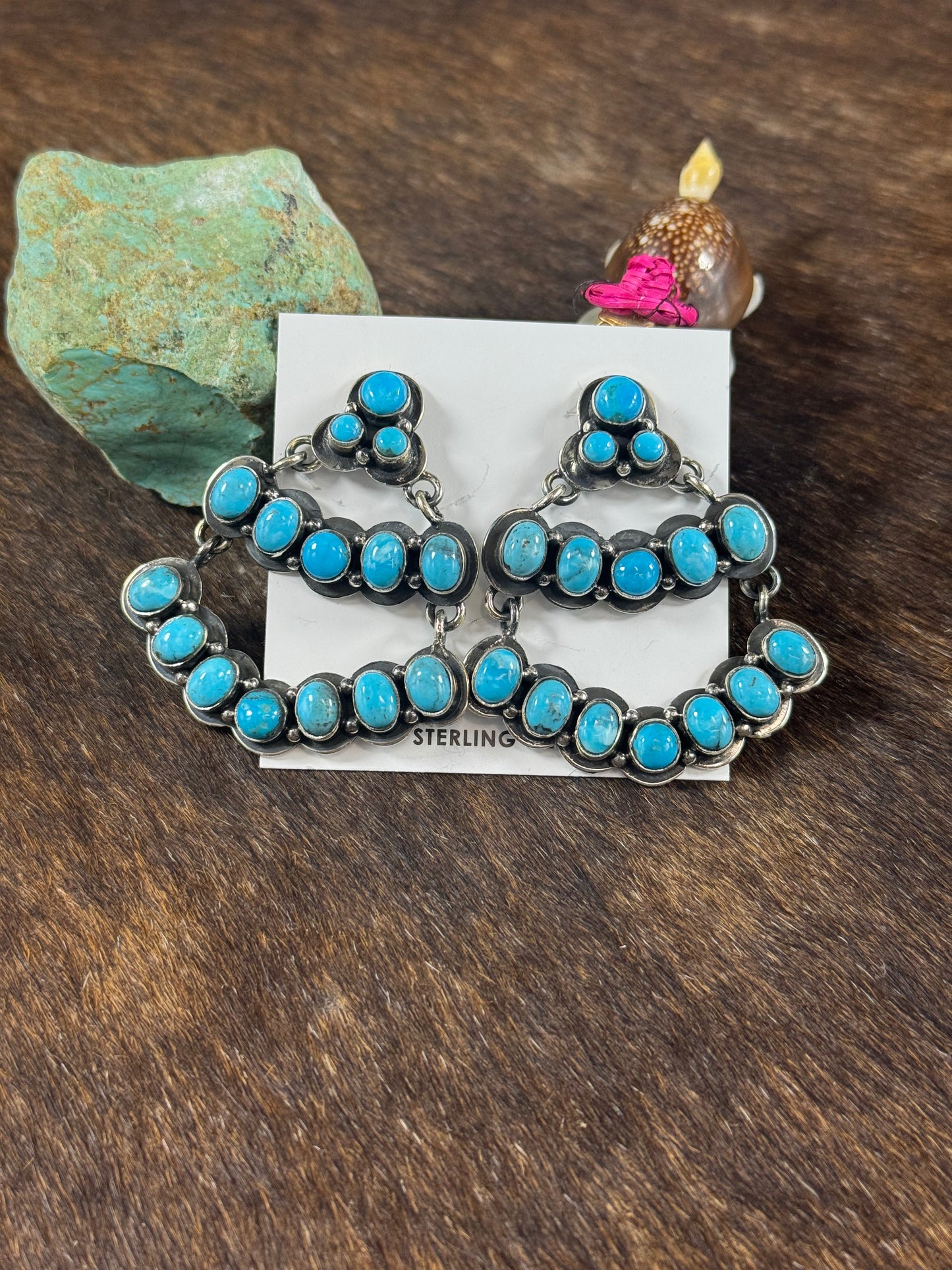 Kingman Turquoise Chandelier Earrings