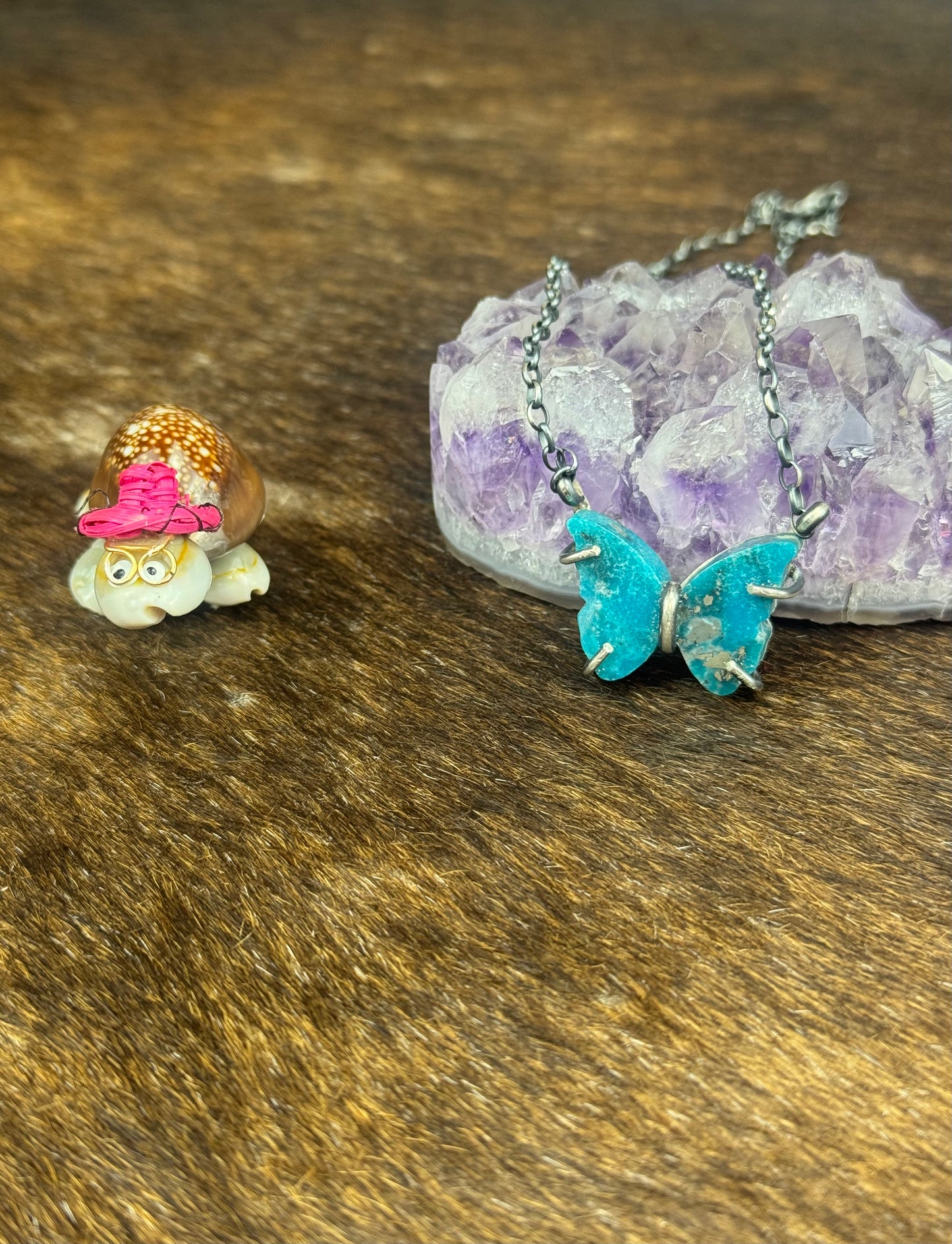 Kingman Turquoise Mini Butterfly Necklace