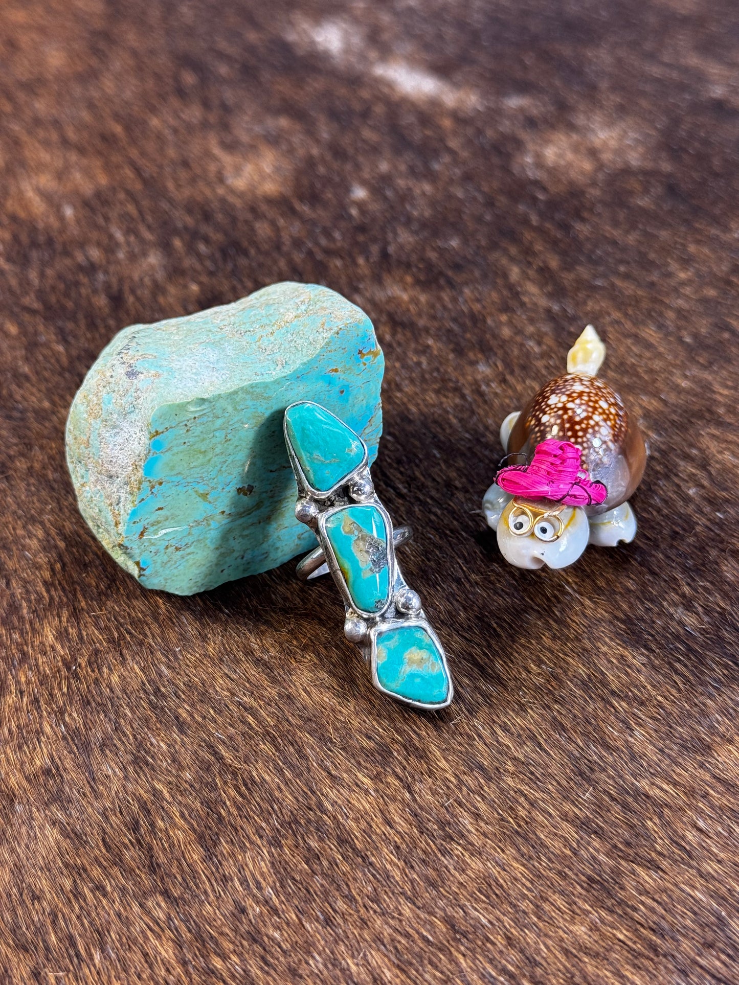3- Stone Kingman Turquoise ring