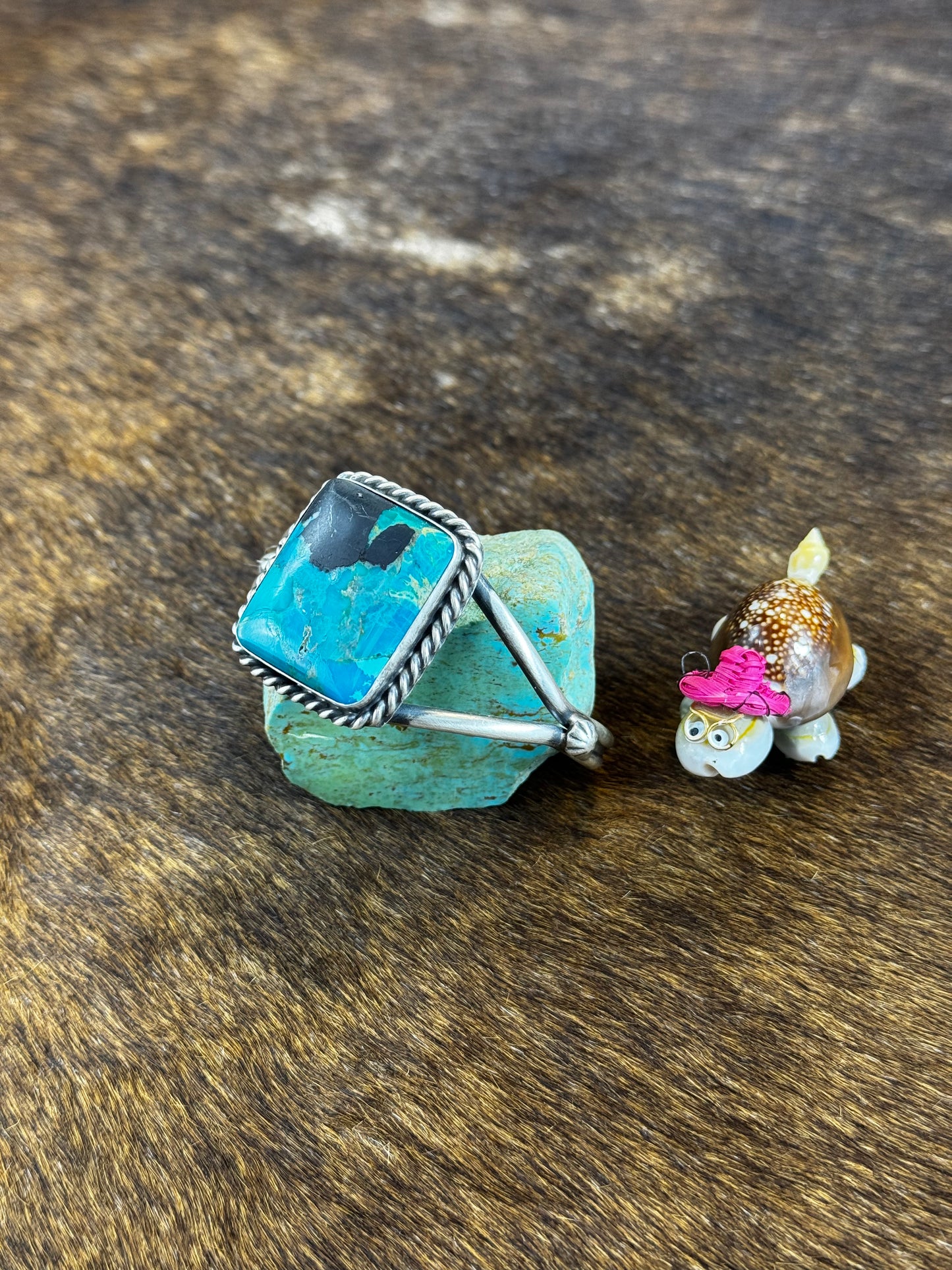 Square Stone Kingman Turquoise Bracelet