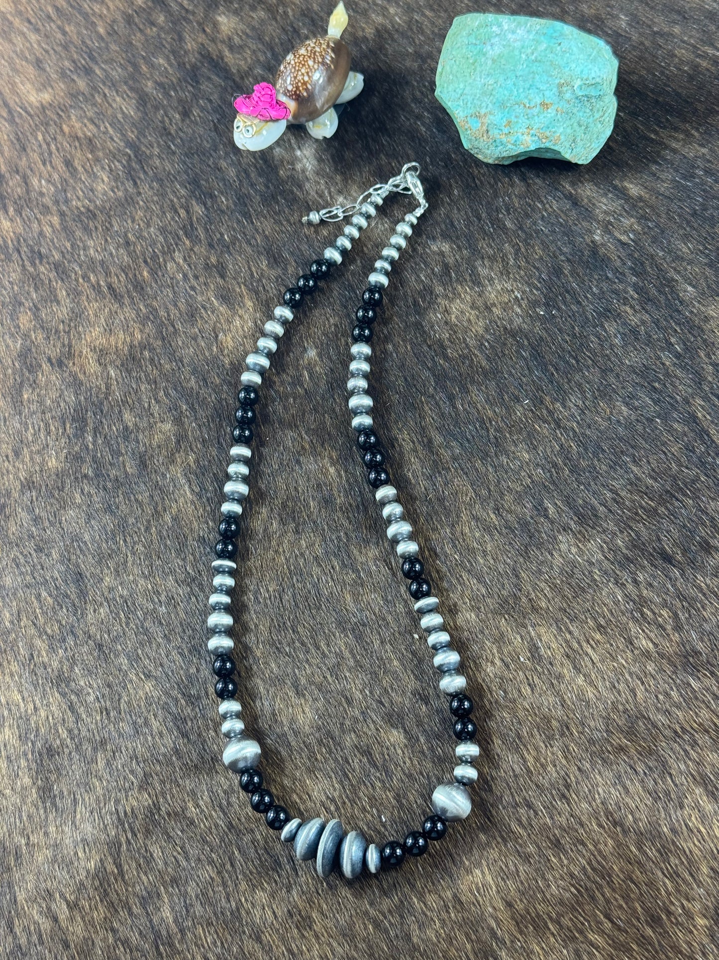 Black Onyx and Sterling Silver Varied Necklace