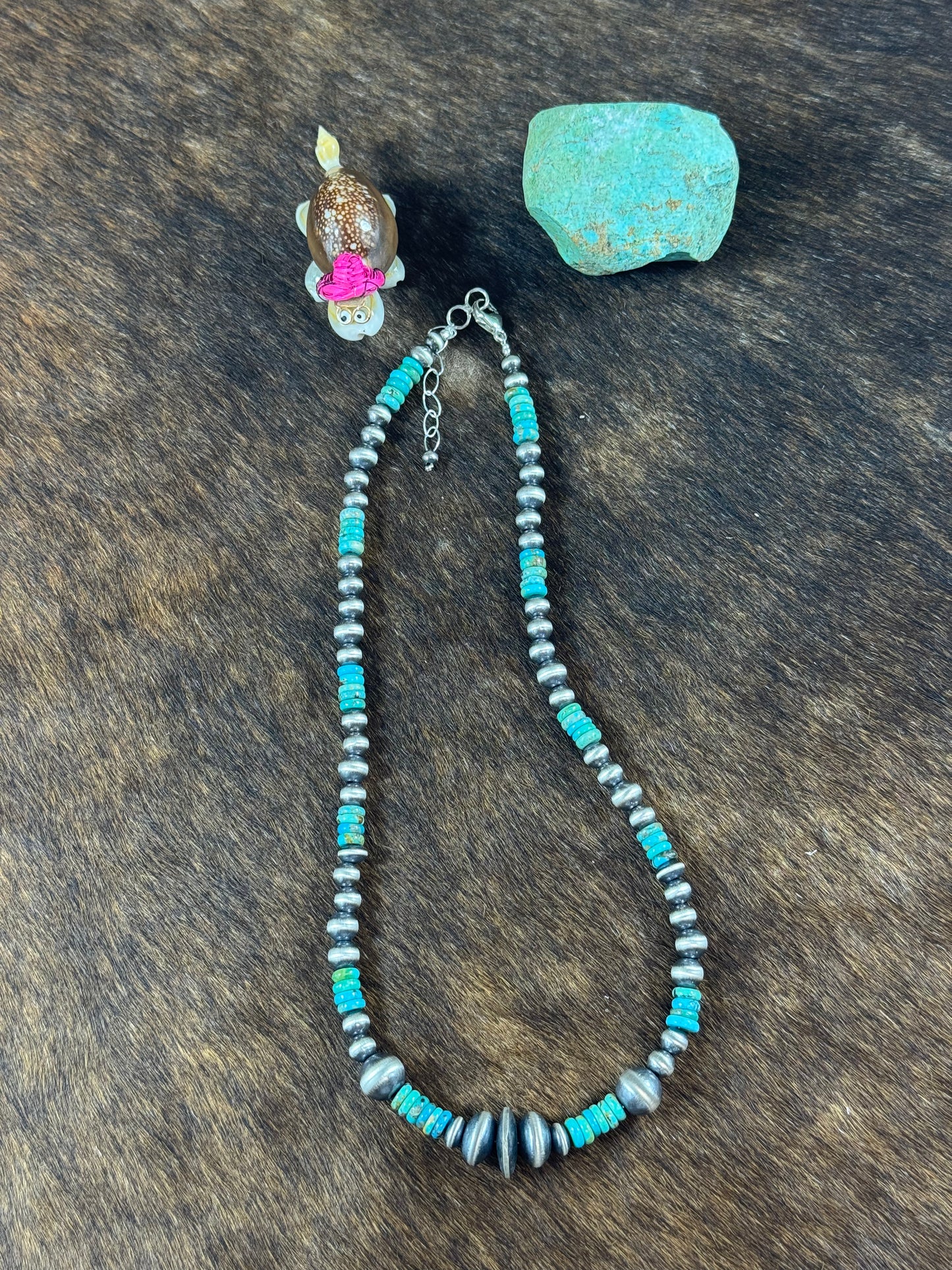 Kingman Turquoise and Sterling Silver Varied Necklace